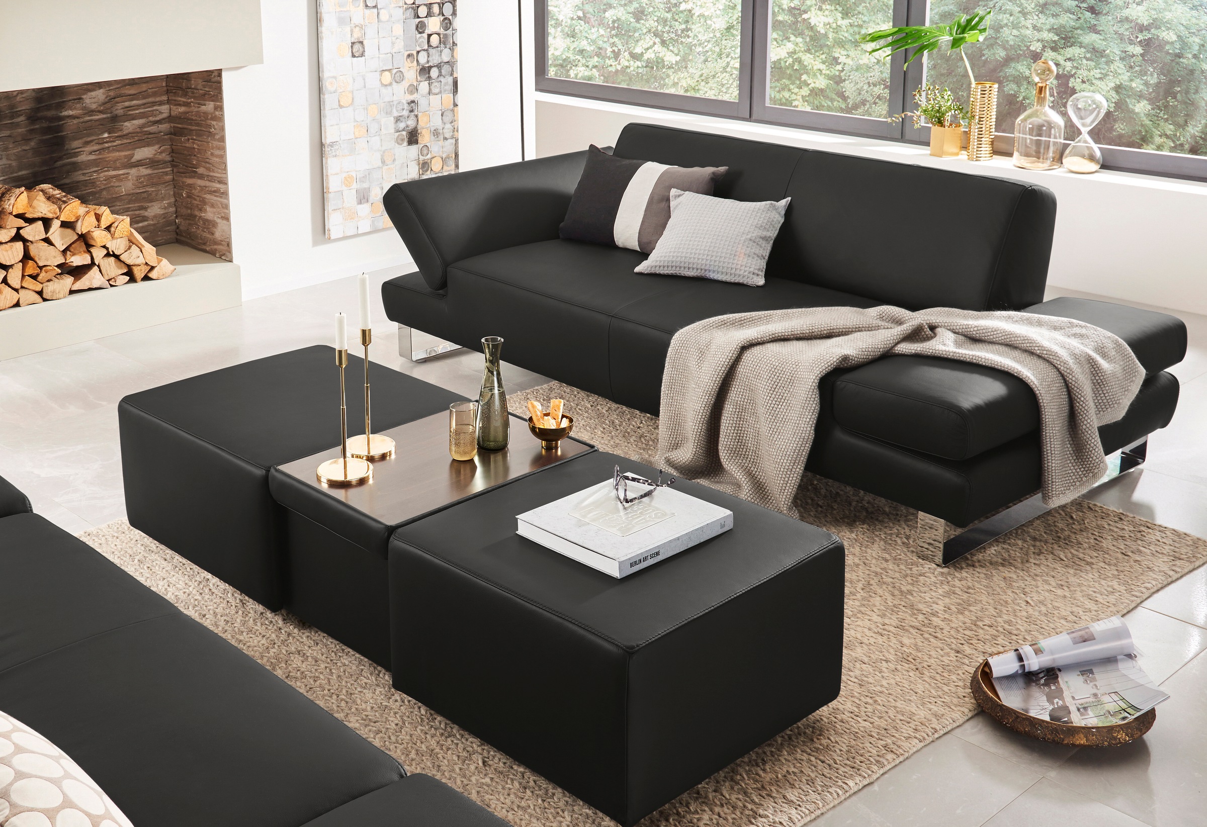 W.SCHILLIG 3-Sitzer »taboo Designsofa mit hohem Sitzkomfort«, mit Übertiefe, inklusive Armlehnenverstellung