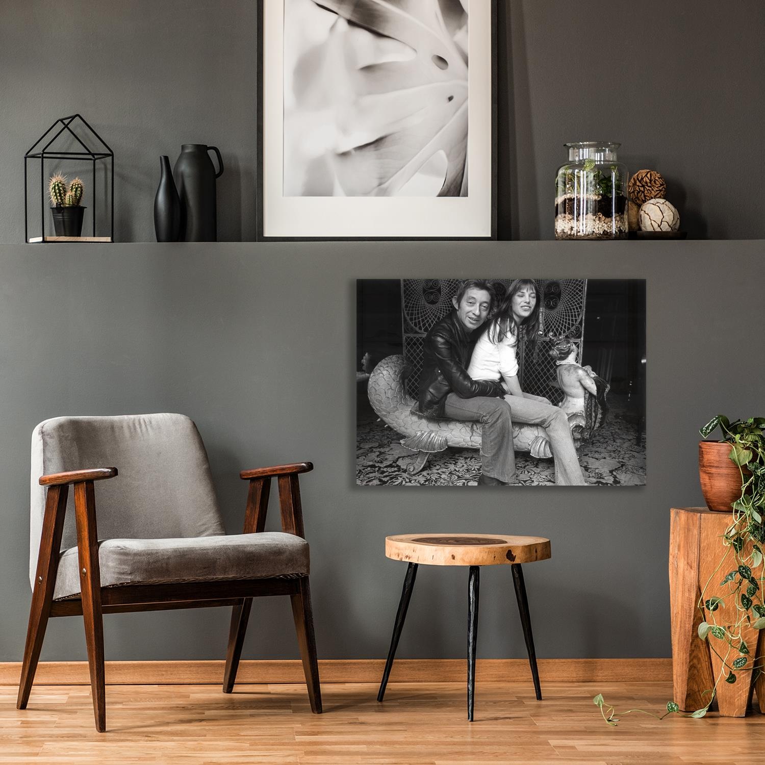 queence Acrylglasbild »Jane Birkin«, Schwarz-Weiß-Frau-Mann-Stars-Portrait- günstig online kaufen