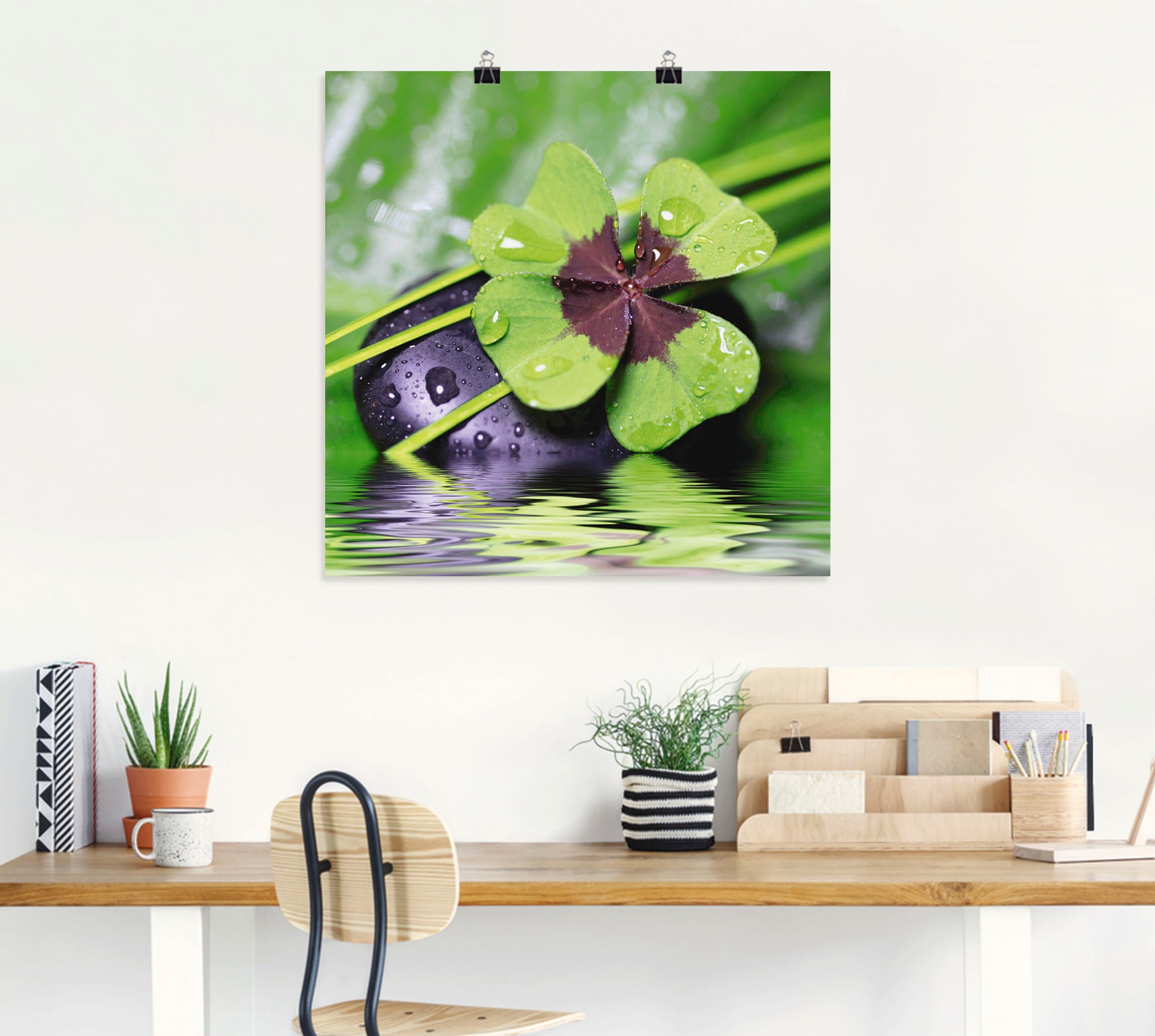 Artland Wandbild »Glücksklee... Entspann mal wieder« Zen 1 Stk. tlg. ohne Rahmen