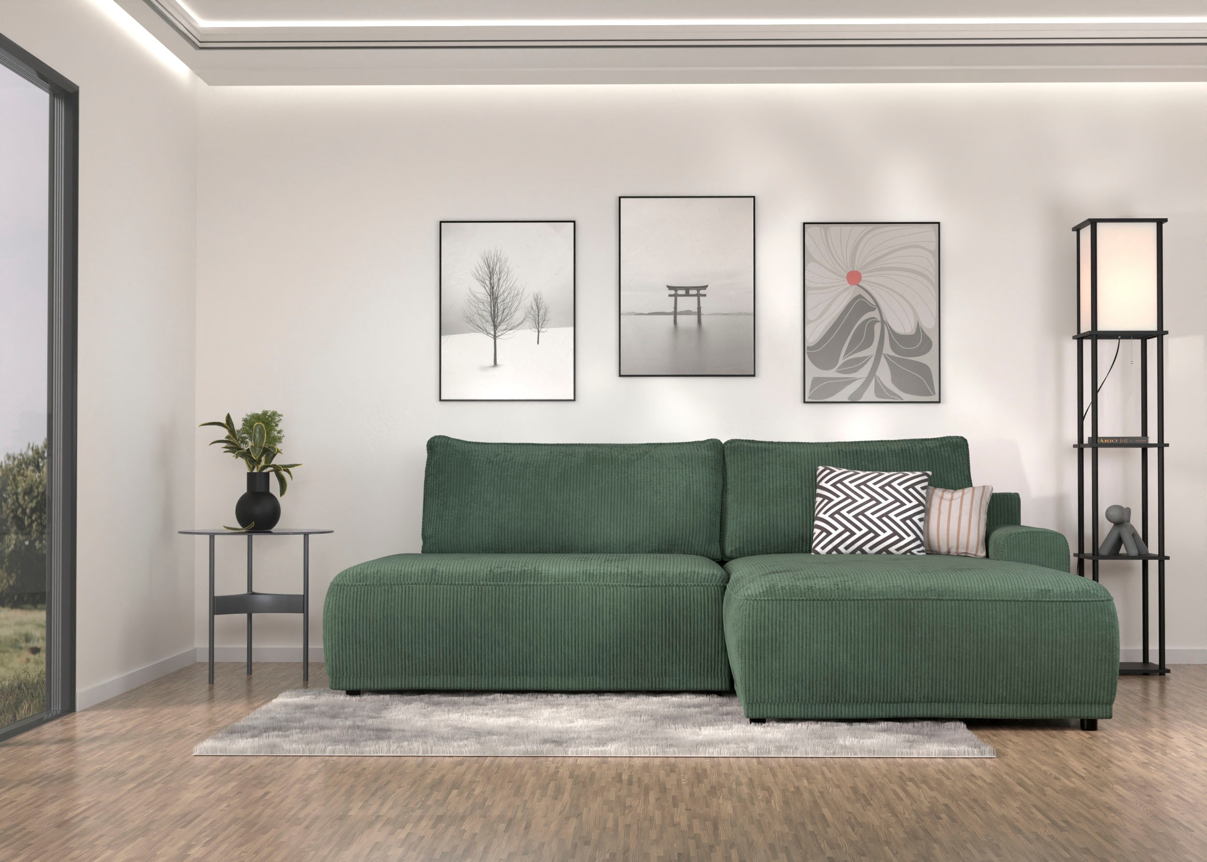 TRENDMANUFAKTUR Ecksofa »Fordon II, Schlafsofa mit Bettkasten, Couch in L-F günstig online kaufen