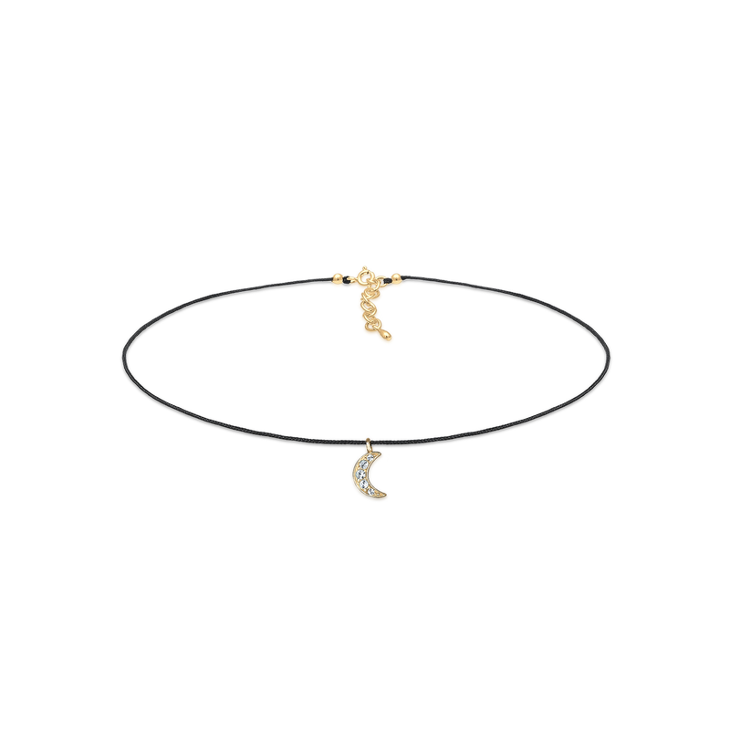 ELLI Collier »Choker Halbmond Kristalle Silber« Gold 36 Elegante Halskette aus 925er Sterling Silber
