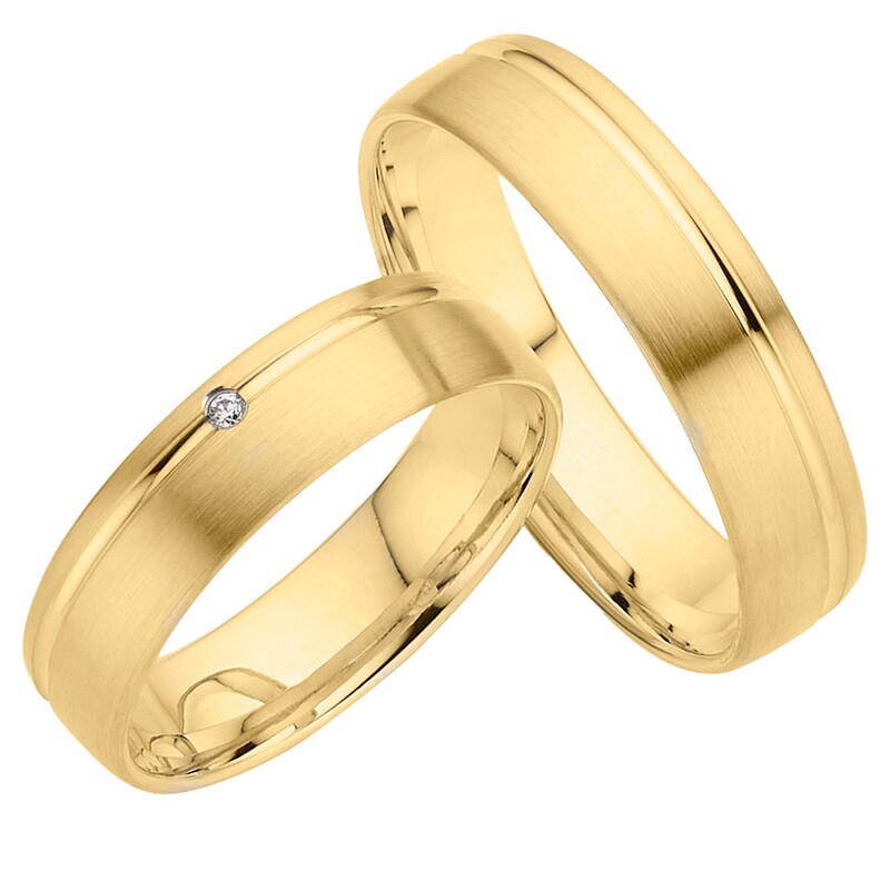 PHÖNIX Trauring »Schmuck Partnerring Ehering Verlobungsring Freundschaftsring« Made in Germany - wahlweise mit oder ohne Brillant gelbgoldfarben 58...