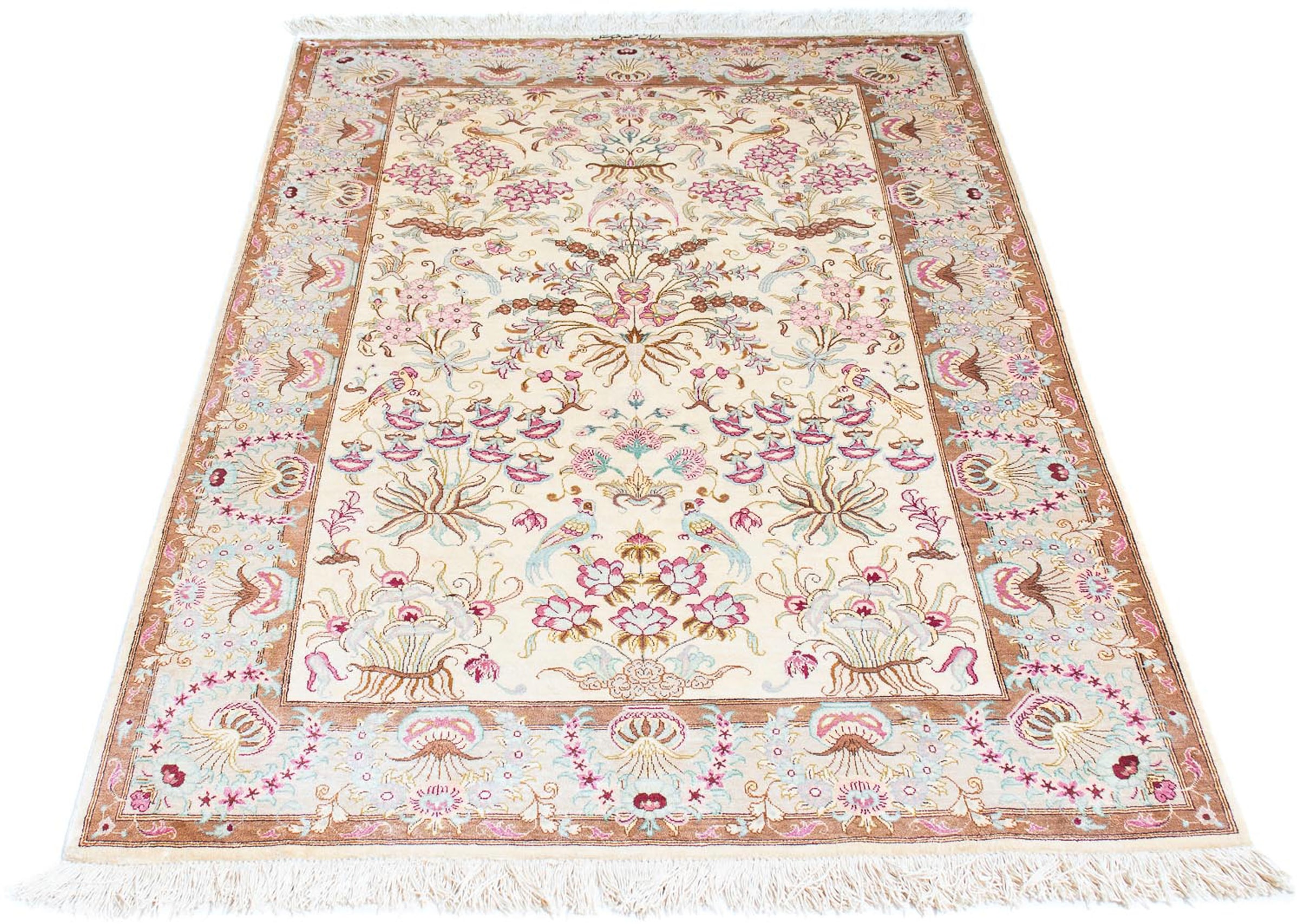 morgenland Orientteppich »Perser - Ghom - 155 x 95 cm - beige«, rechteckig, günstig online kaufen