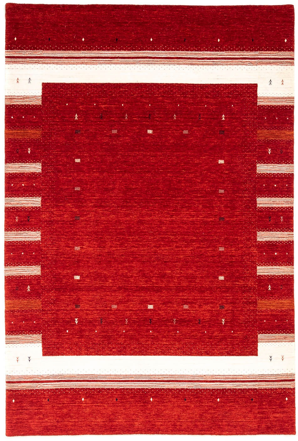 morgenland Wollteppich »Loribaft Minimal Rosso 296 x 203 cm«, rechteckig, 1 günstig online kaufen