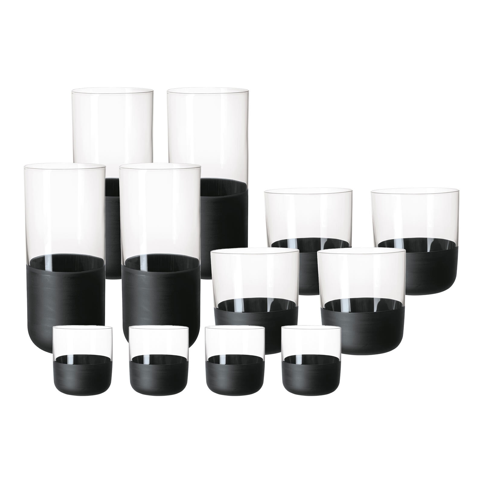 Villeroy & Boch Gläser-Set »Bargläser Manufacture Rock 12er Set schwarz-tra günstig online kaufen