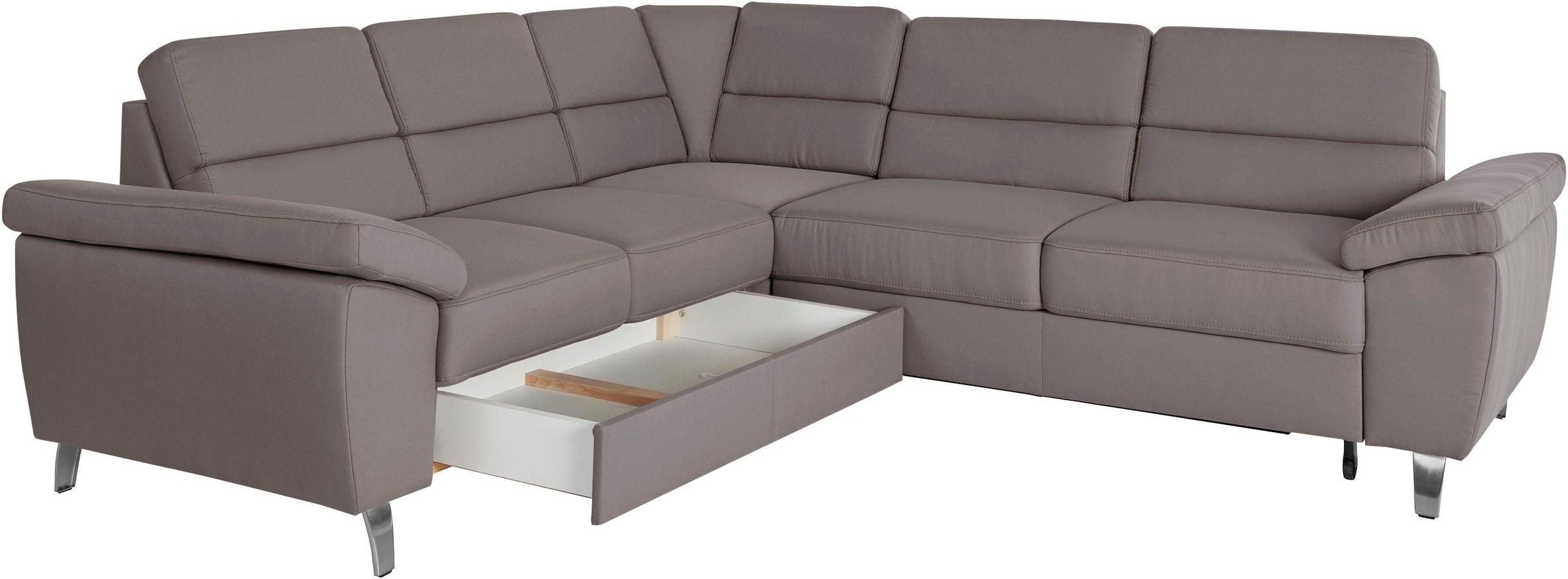 sit&more Ecksofa »Sorano L-Form«, wahlweise mit Bett- und Relaxfunktion, inkl. Bettkasten
