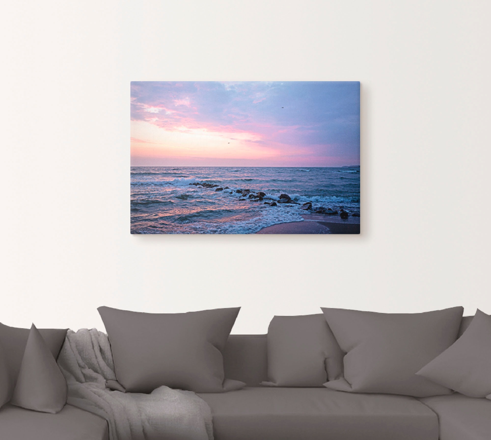 Artland Leinwandbild »Tagesbeginn am schönen Ostseestrand« Gewässer 1 Stk. günstig online kaufen