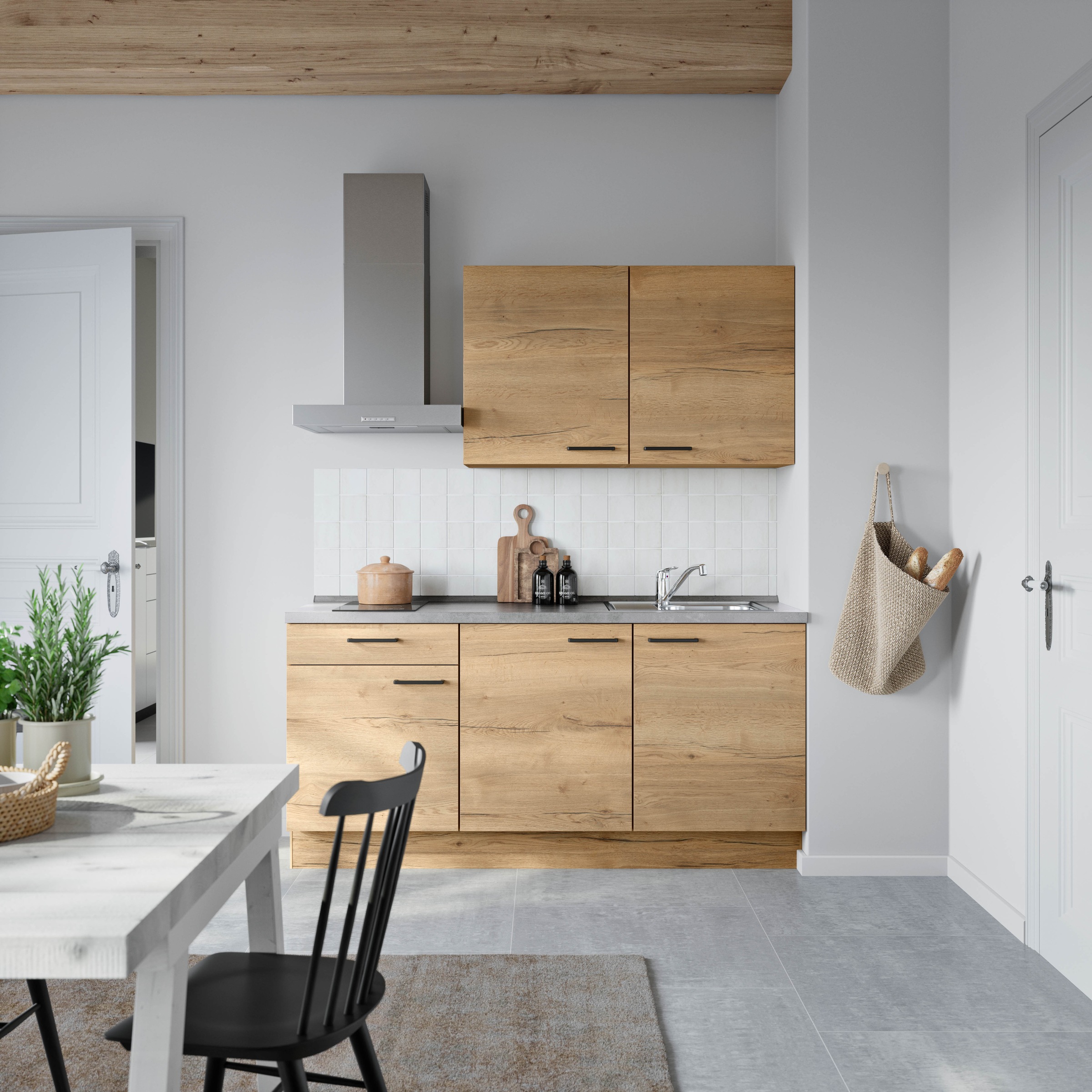 nobilia® Küchenzeile »"Structura I"«, vormontiert, Ausrichtung wählbar, Breite 180 cm, wahlw. mit E-Geräten