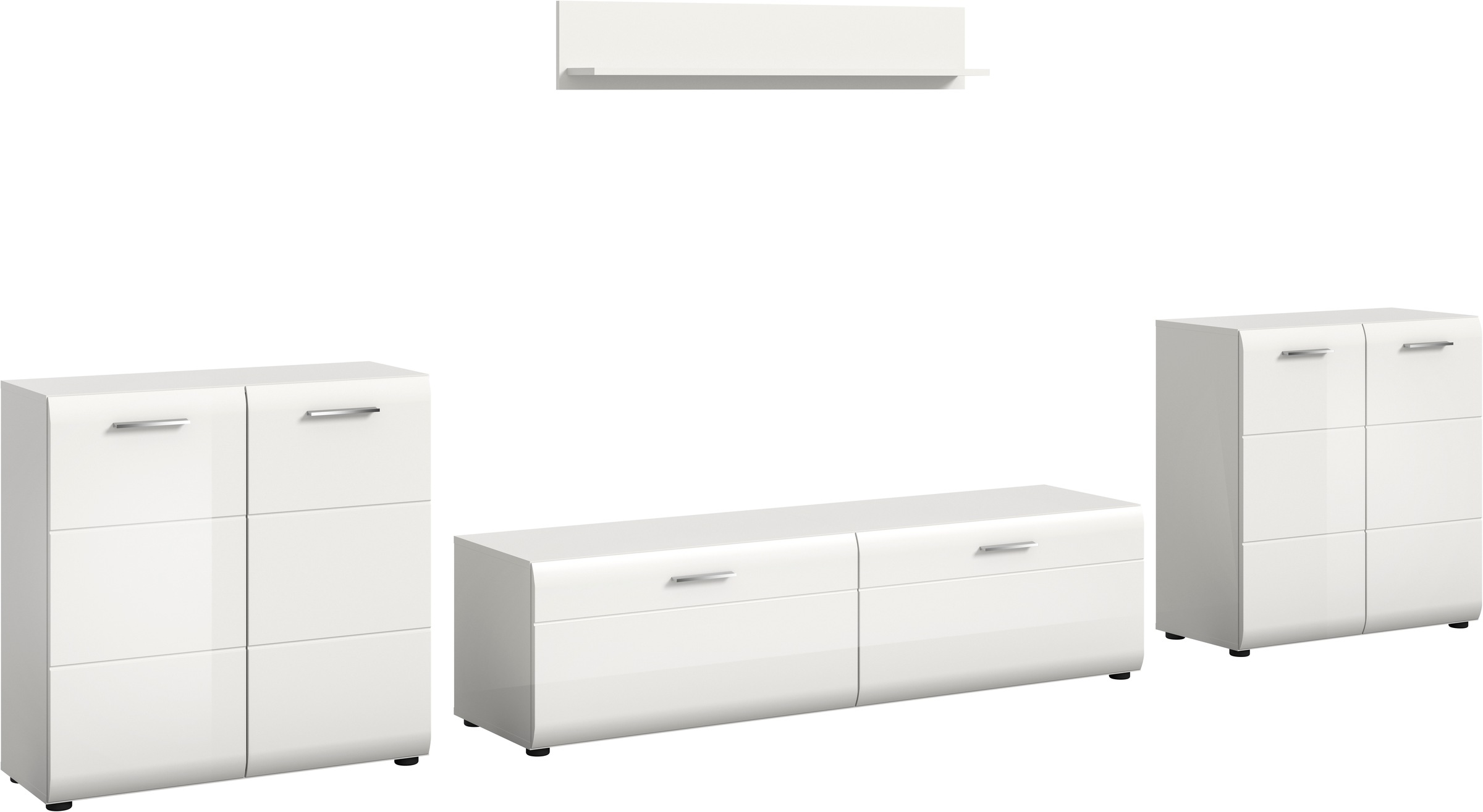 INOSIGN Wohnwand »FLORENZ, 4-teilige Wohn-Kombination, hochwertige MDF-Fron günstig online kaufen