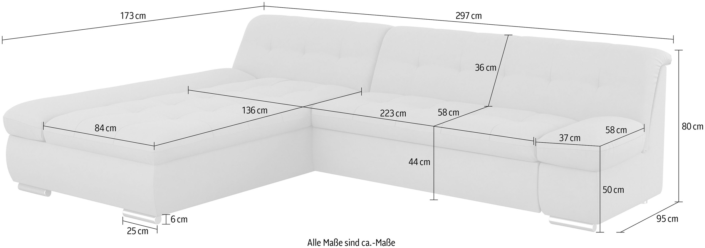 DOMO collection Ecksofa »Mona L-Form«, wahlweise mit Bettfunktion