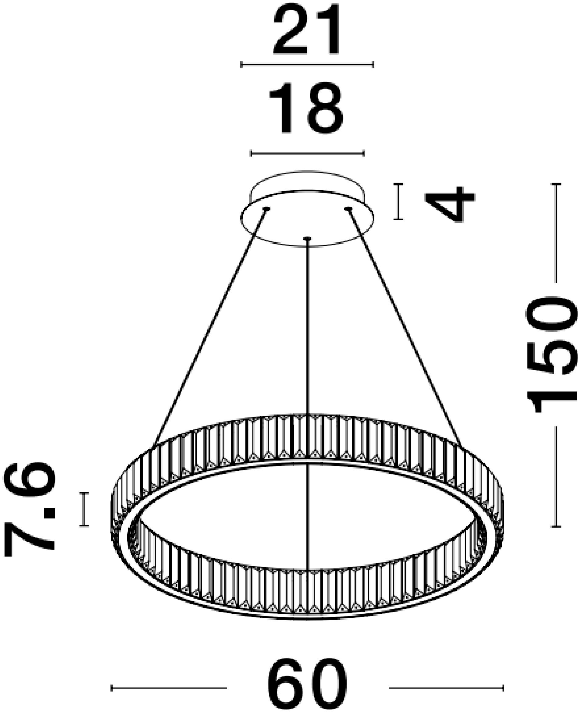 Nova Luce LED-Hängeleuchte »AURELIA«, 1 flammig, Leuchtmittel LED-Modul | LED fest integriert