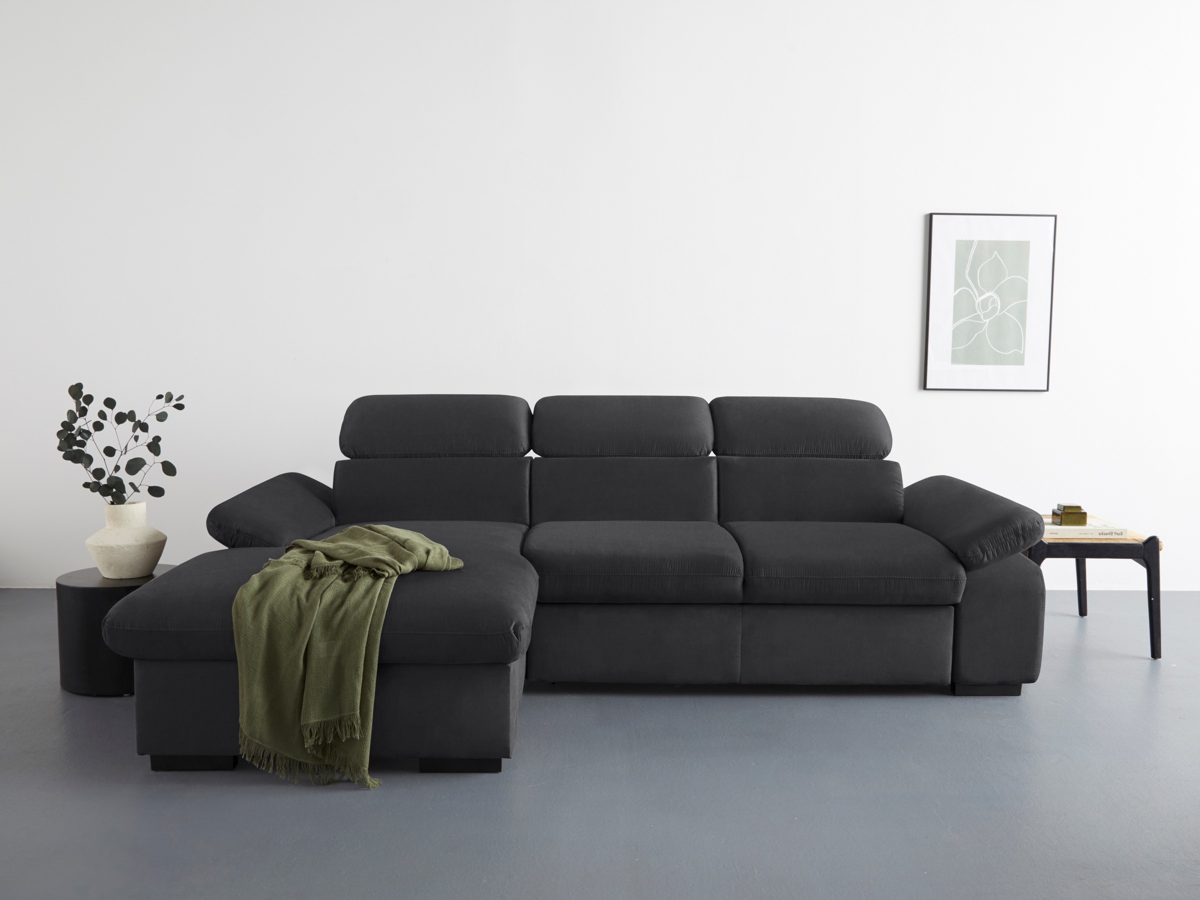 COTTA Ecksofa »Lola L-Form mit Kopfteilfunktion & Hocker«, (Set, mit Hocker günstig online kaufen
