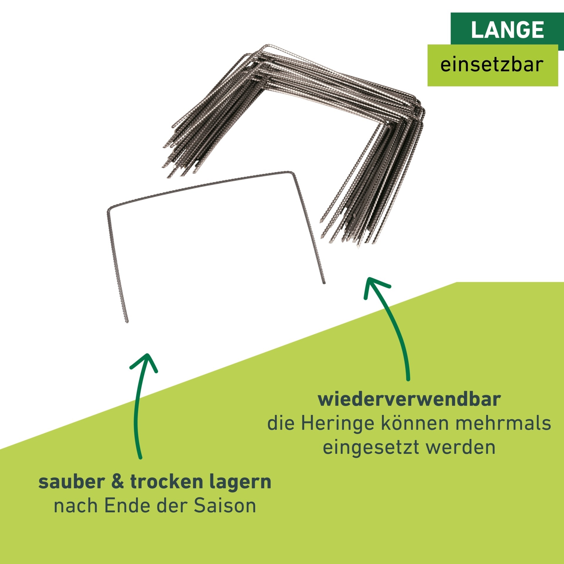 Windhager Bodenanker »Metall-Heringe gerippt« Set, 100 Stk. tlg. zur Befestigung von Vliesen und Folien