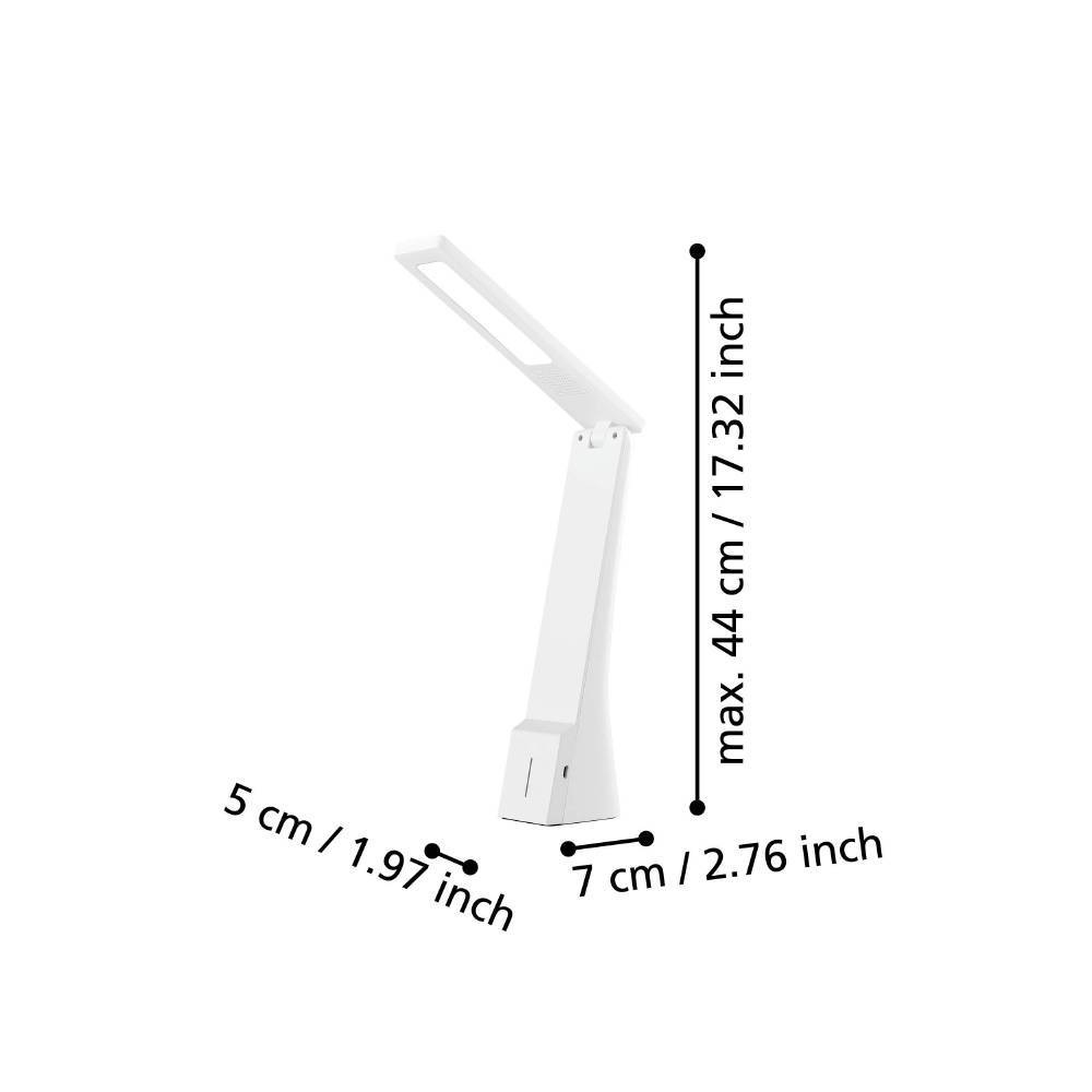 EGLO Tischleuchte »LA SECA LED Tischlampe, weiß, Touchsensor, dimmbar, USB«, 1 flammig, Leuchtmittel LED-Board | LED fest integriert, Leselampe, Schreibtischlampe, 3-step CCT, Kopf verstellbar, 20x26x5cm