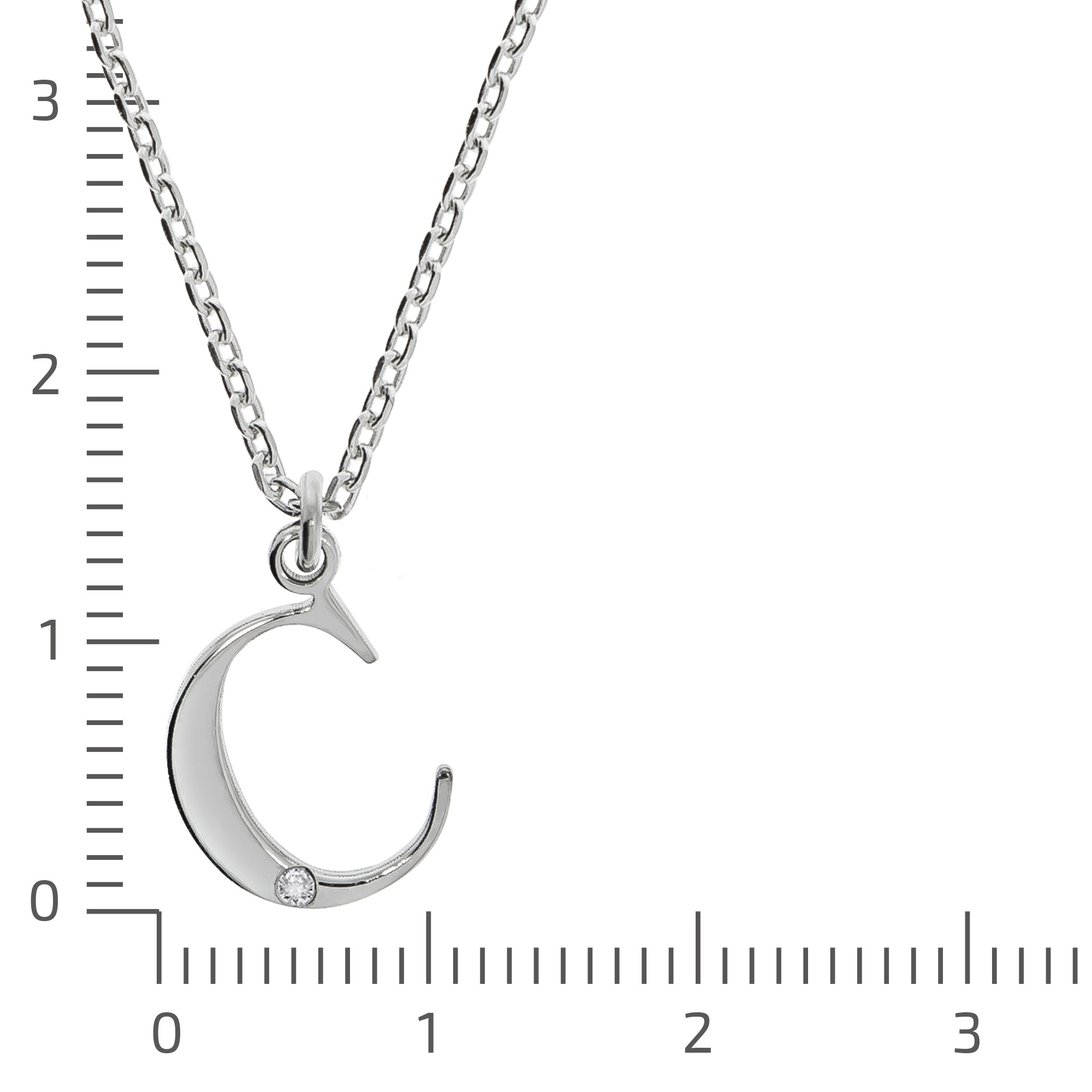 Diamonds by Ellen K. Kette mit Anhänger »Silber 925 mit 1x Diamant 0,008ct. Buchstabe C«