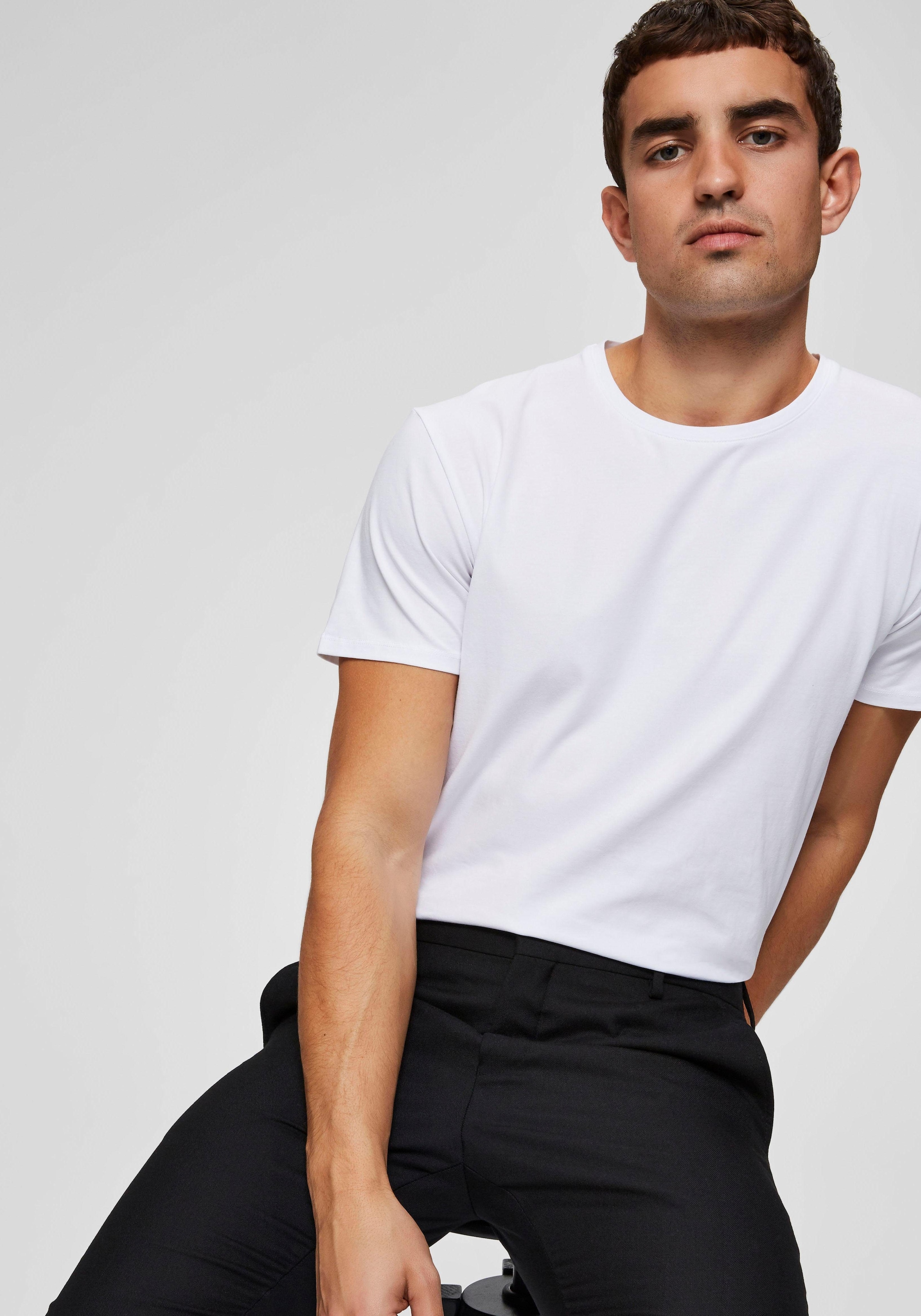 SELECTED HOMME Rundhalsshirt »SLHNEWPIMA SS O-NECK TEE NOOS«