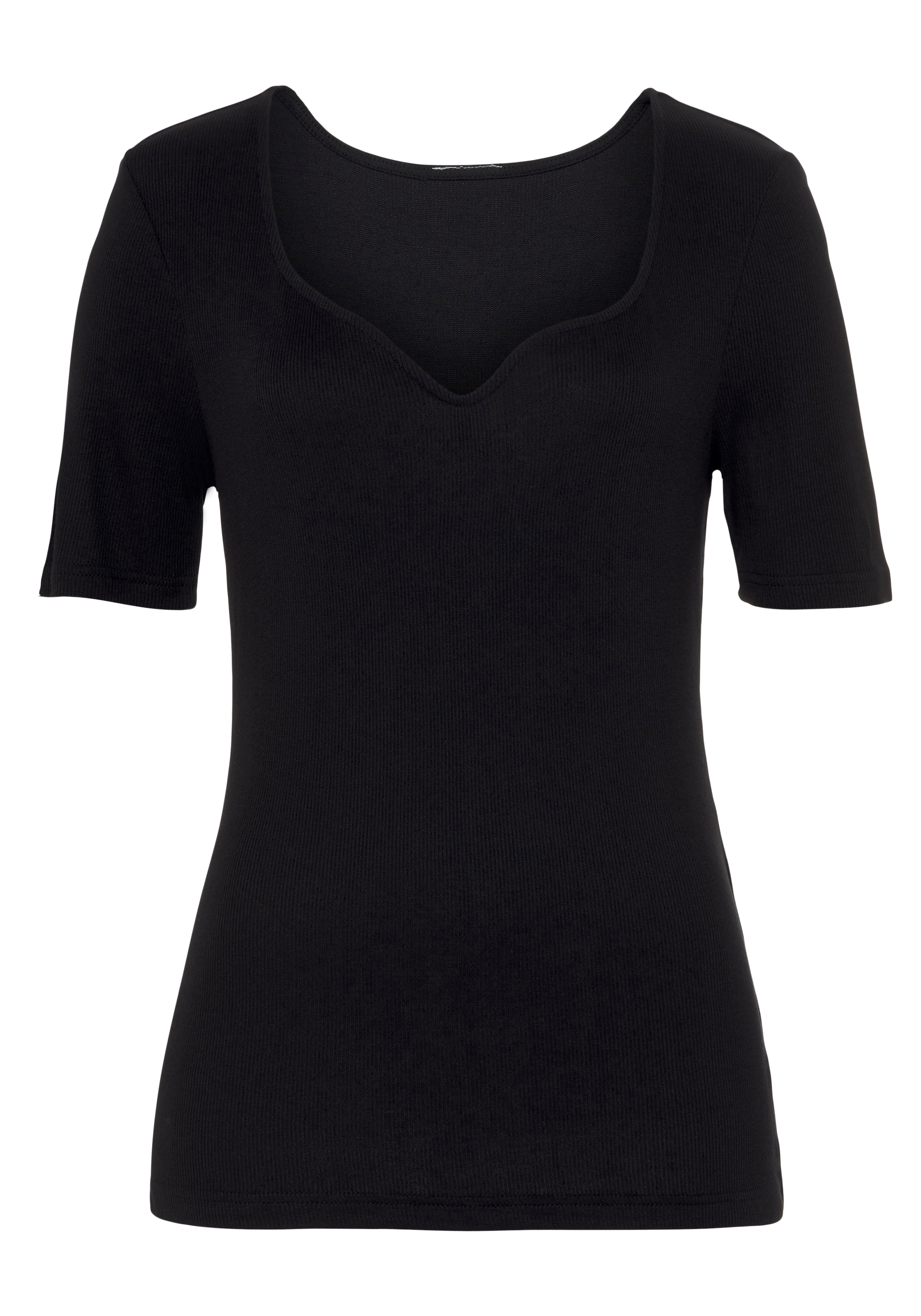 Vivance T-Shirt, (2er-Pack), mit herzförmigen Dekolleté