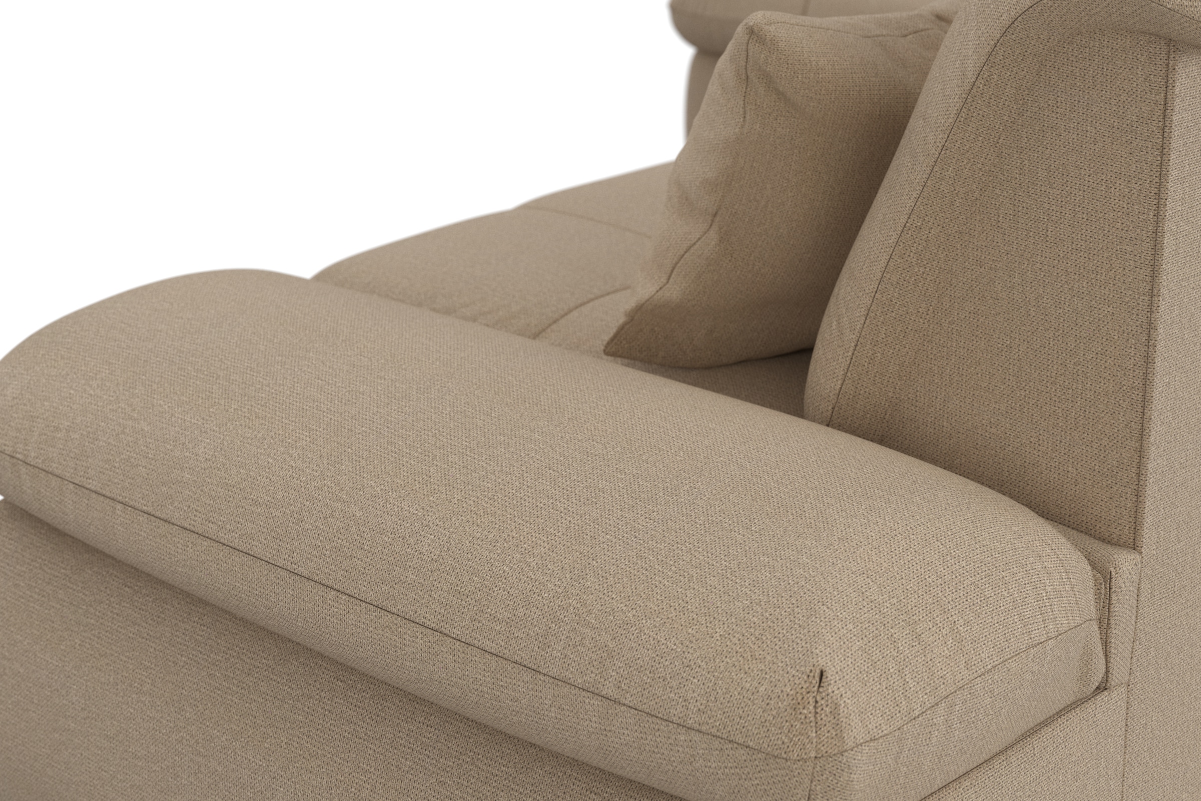 DOMO collection Ecksofa »Moric, L-Form, XXL-Sofa - Breite 300cm«, wahlweise mit Bettfunktion und Armteilverstellung, cappucino