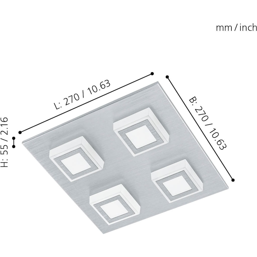 EGLO LED Deckenleuchte »MASIANO«, 4 flammig-flammig