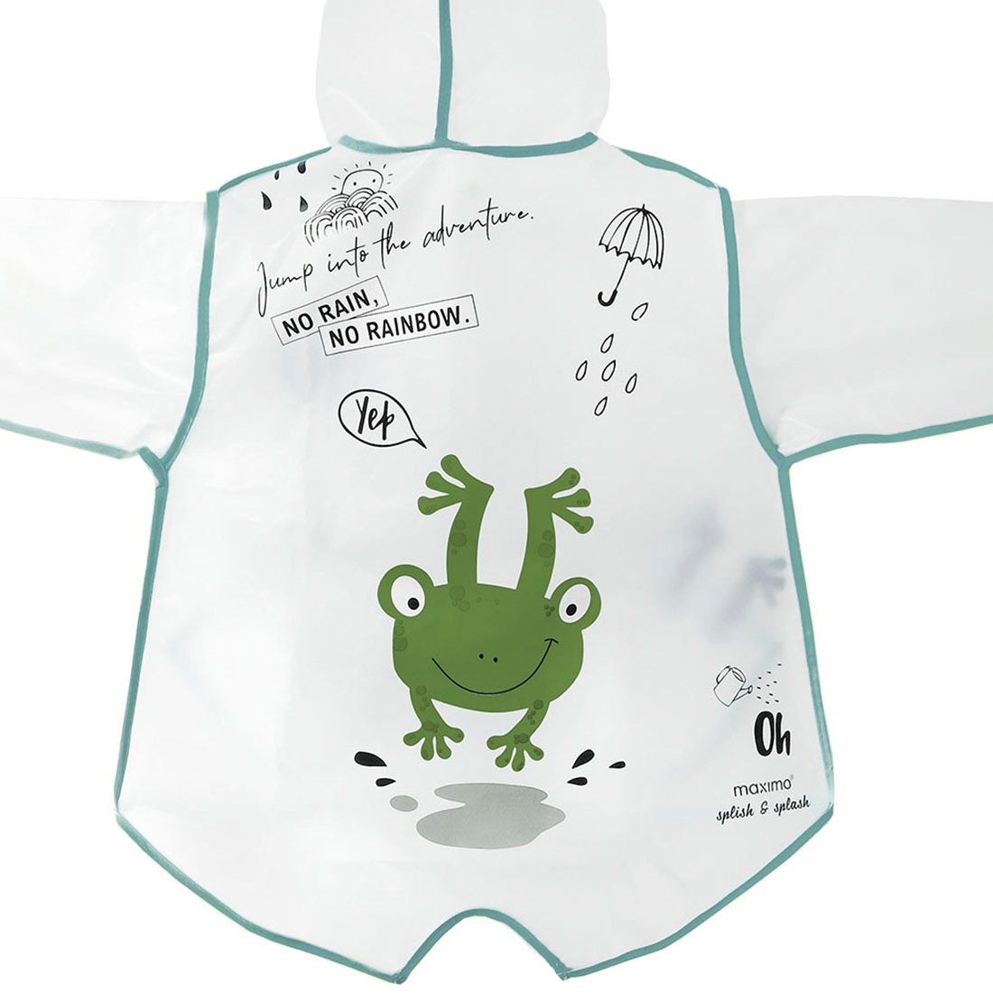 MAXIMO Regen- und Matschjacke, mit Kapuze, Kids Regenmantel mit Frosch-Print