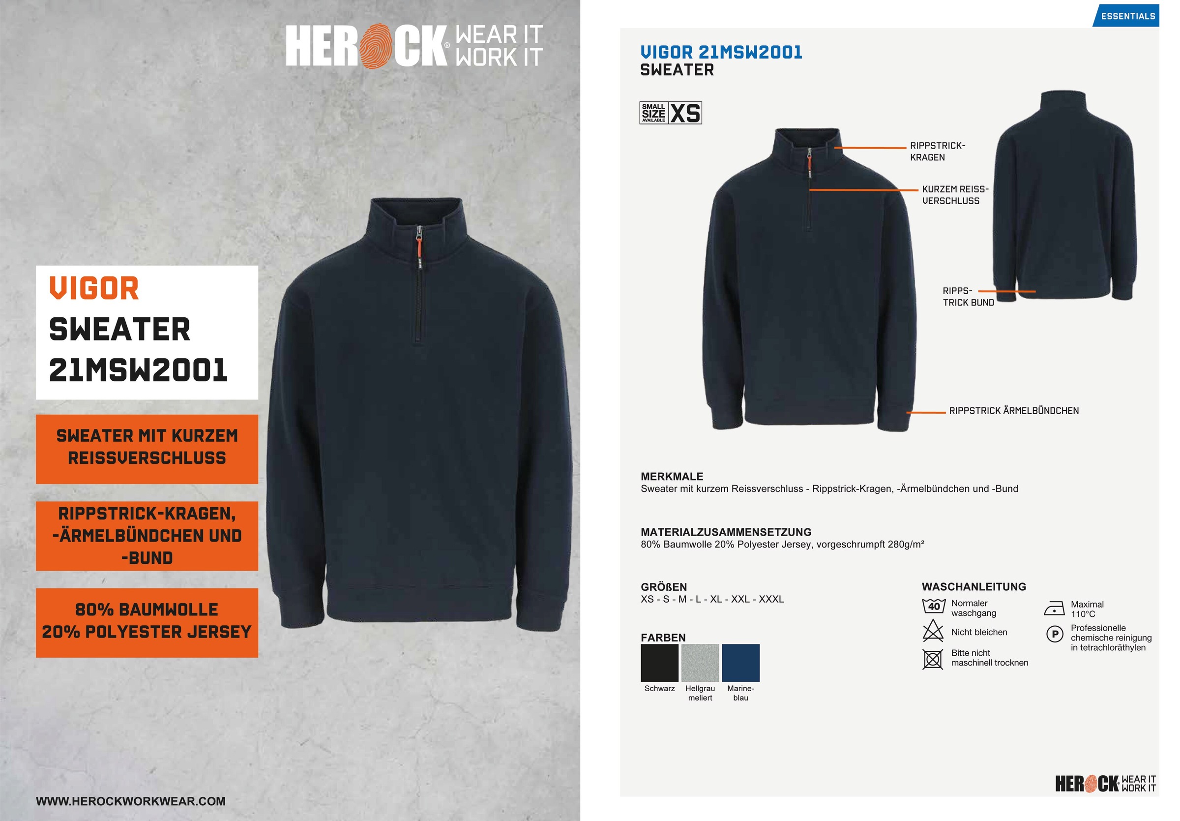 Herock Sweater »Vigor«, Basic, mit Reißverschluss am Kragen, angenehmes  Tragegefühl online bestellen