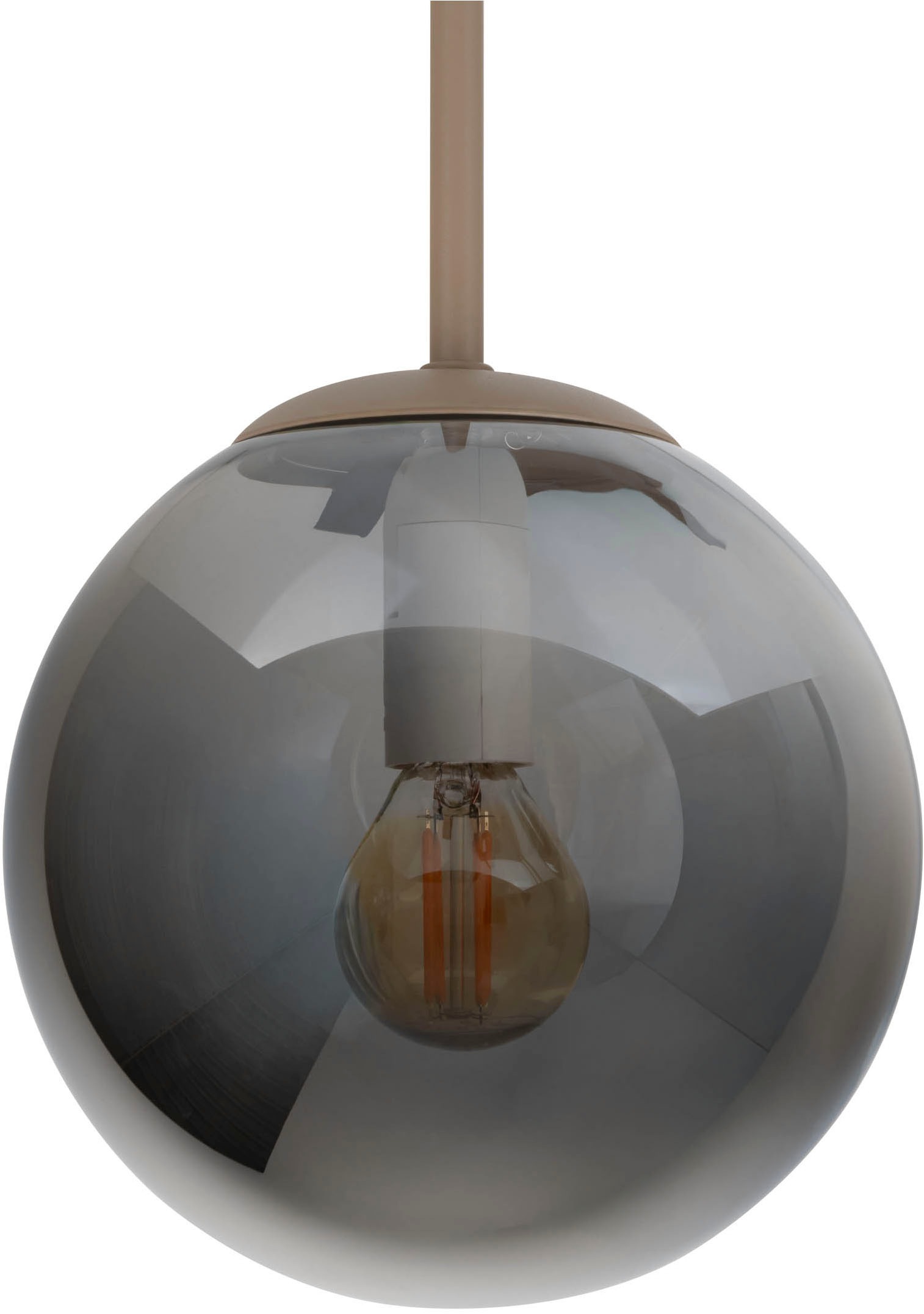 my home Pendelleuchte »Nymölla« E14 1 Stk. 5 Glaskugeln mit je 1x E14 exkl., Gestell eckig beige matt