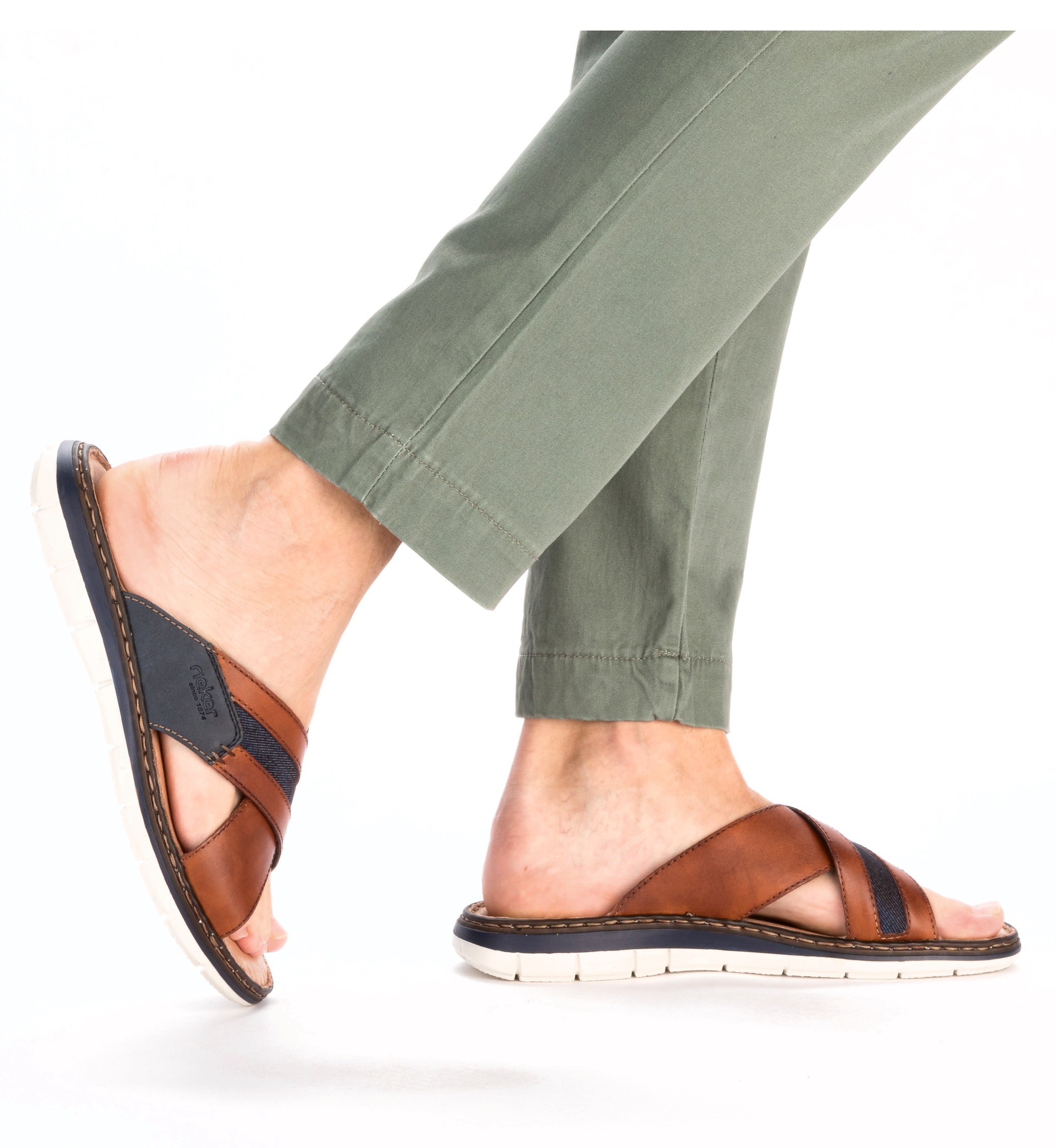 Rieker Pantolette, Sommerschuh, Strandschuh, Hausschuh mit weicher Innensohle