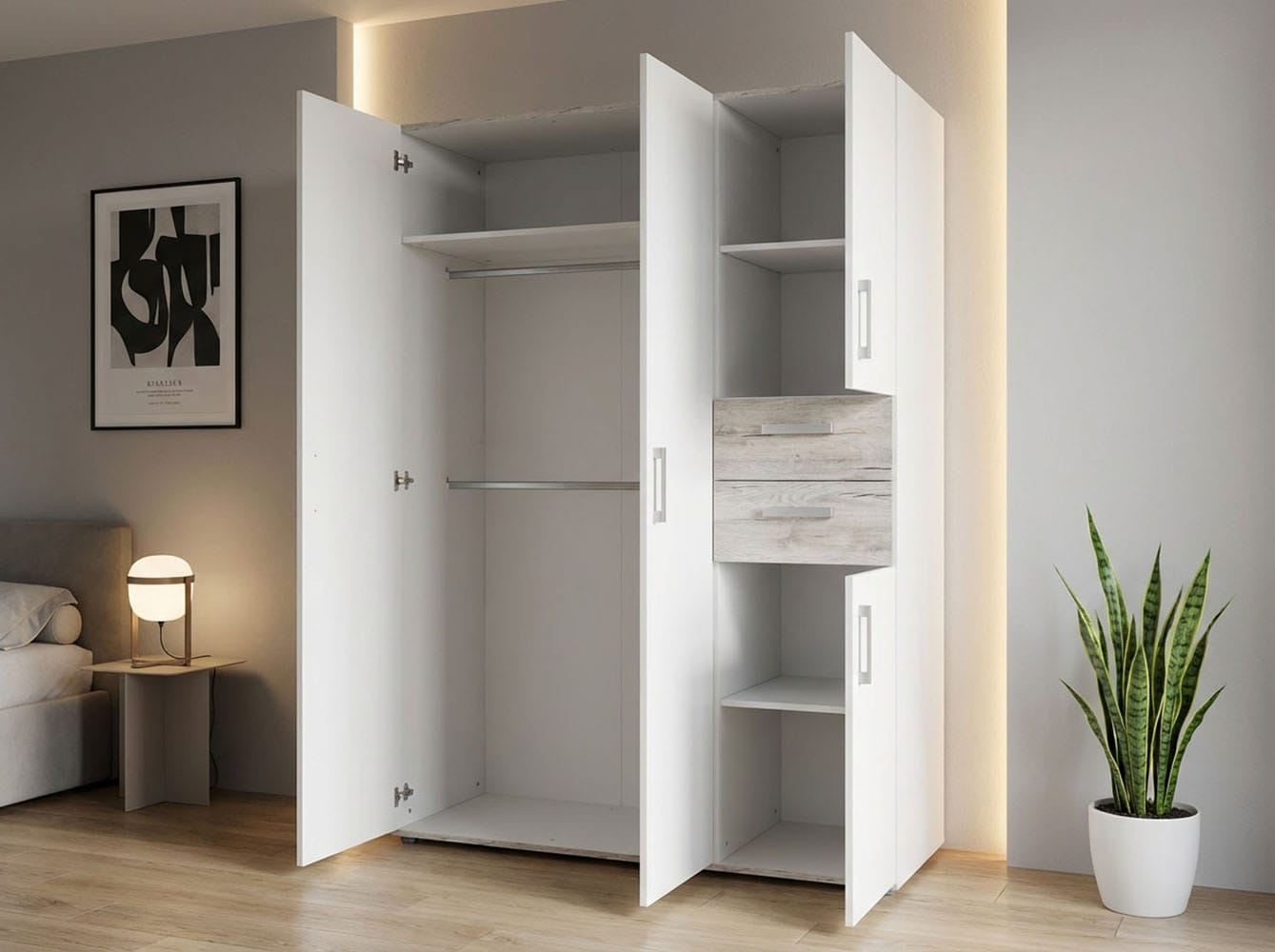 arthur berndt Babyzimmer-Komplettset »Bente« Set, Kinderbett, Schrank, Wickelkommode, 3 Stk. tlg. Made in Germany; mit Kinderbett, Schrank und Wickelkommode