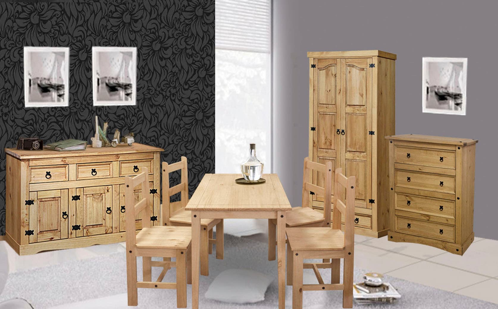 Home affaire Kommode, (1 St.), Holzoberfläche honigfarbend gewachst