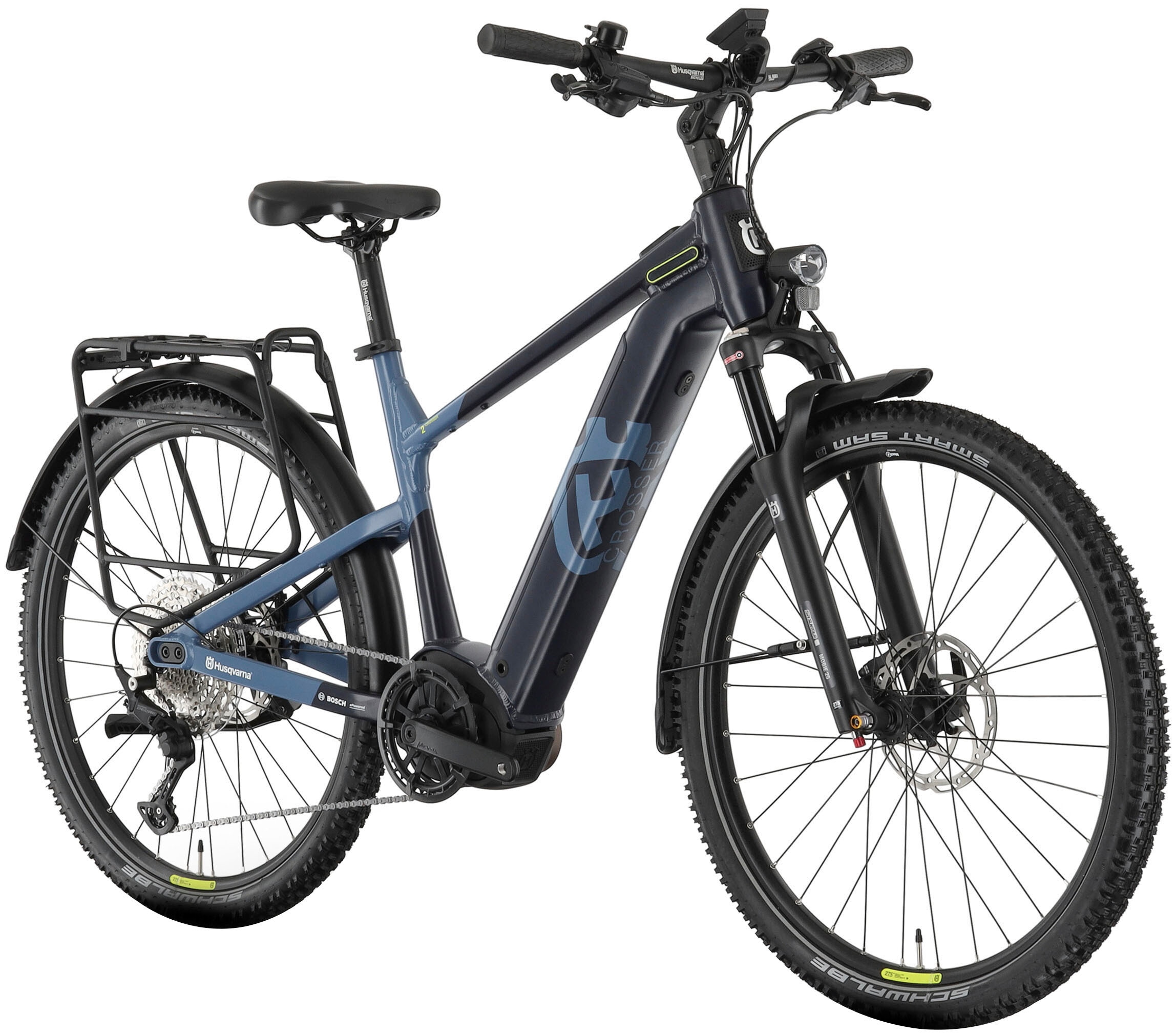 Husqvarna E-BICYCLES E-Bike »E-Trekkingbike Crosser 2«, 11 Gang, Shimano, Deore RD-M5100, Mittelmotor 250 W, (27,5 Zoll, Bosch Motor, Scheibenbremsen, mit Straßenzulassung), Pedelec, Elektrofahrrad für Herren u. Damen