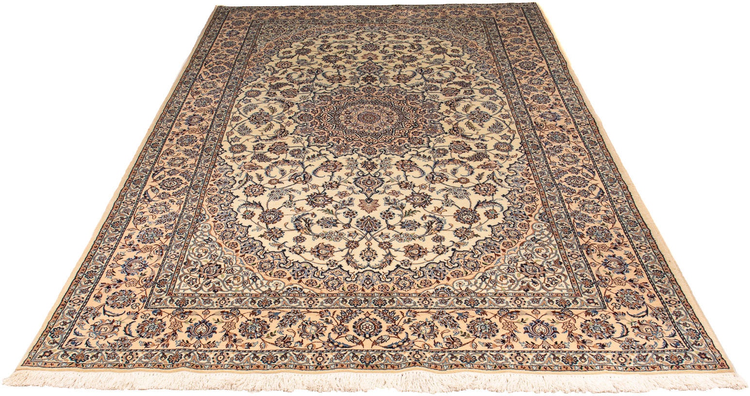 356 x 256 Orient Perser Teppich Beige Creme high quality Handgeweb Signatur