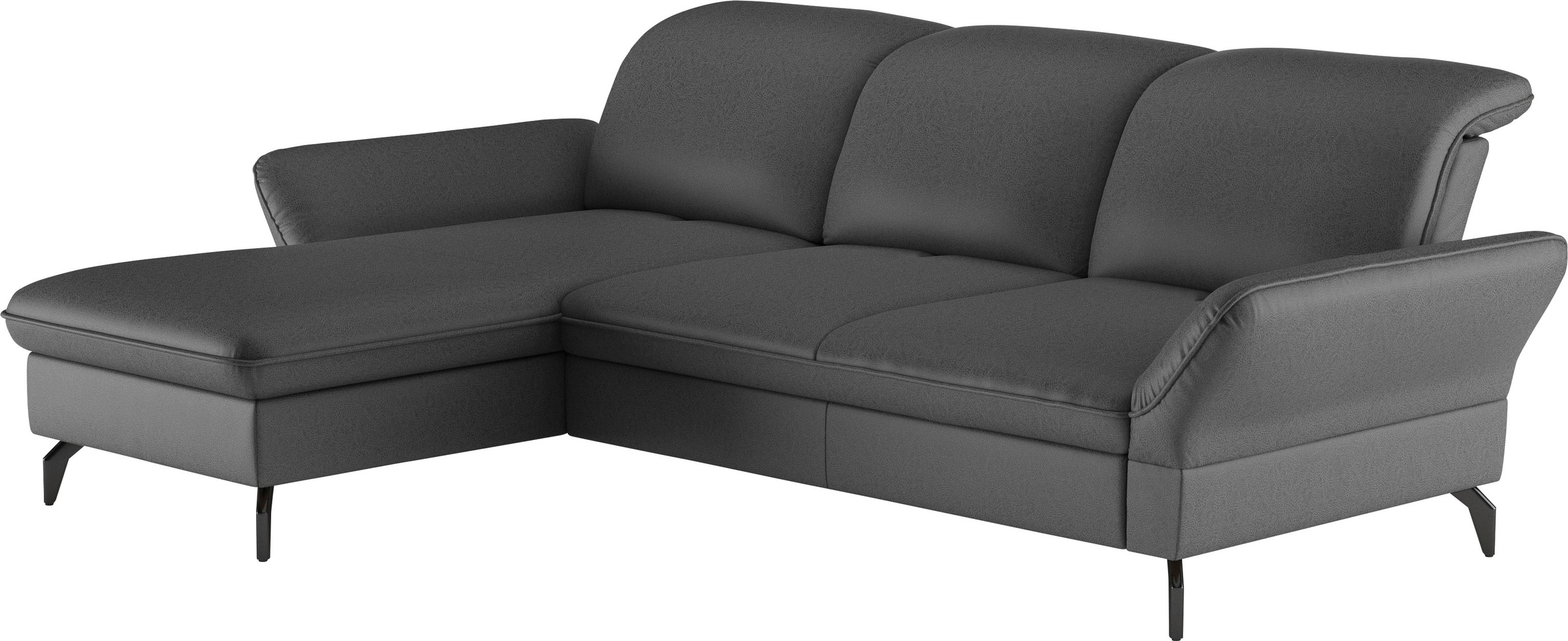 sit&more Ecksofa »Leandro L-Form«, Wahlweise mit Bett-, Kopfteil - und Armlehnfunktion, sowie Bettkasten