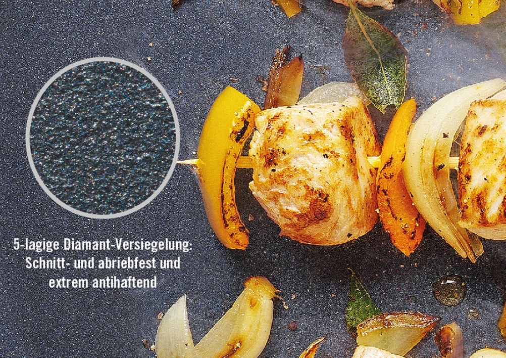 WOLL MADE IN GERMANY Pfannen-Set »Diamond Lite mit Spritzschutz« Aluminiumguss Set, 2 Stk. tlg. Abnehmbarer Stiel, Antihaftbeschichtet