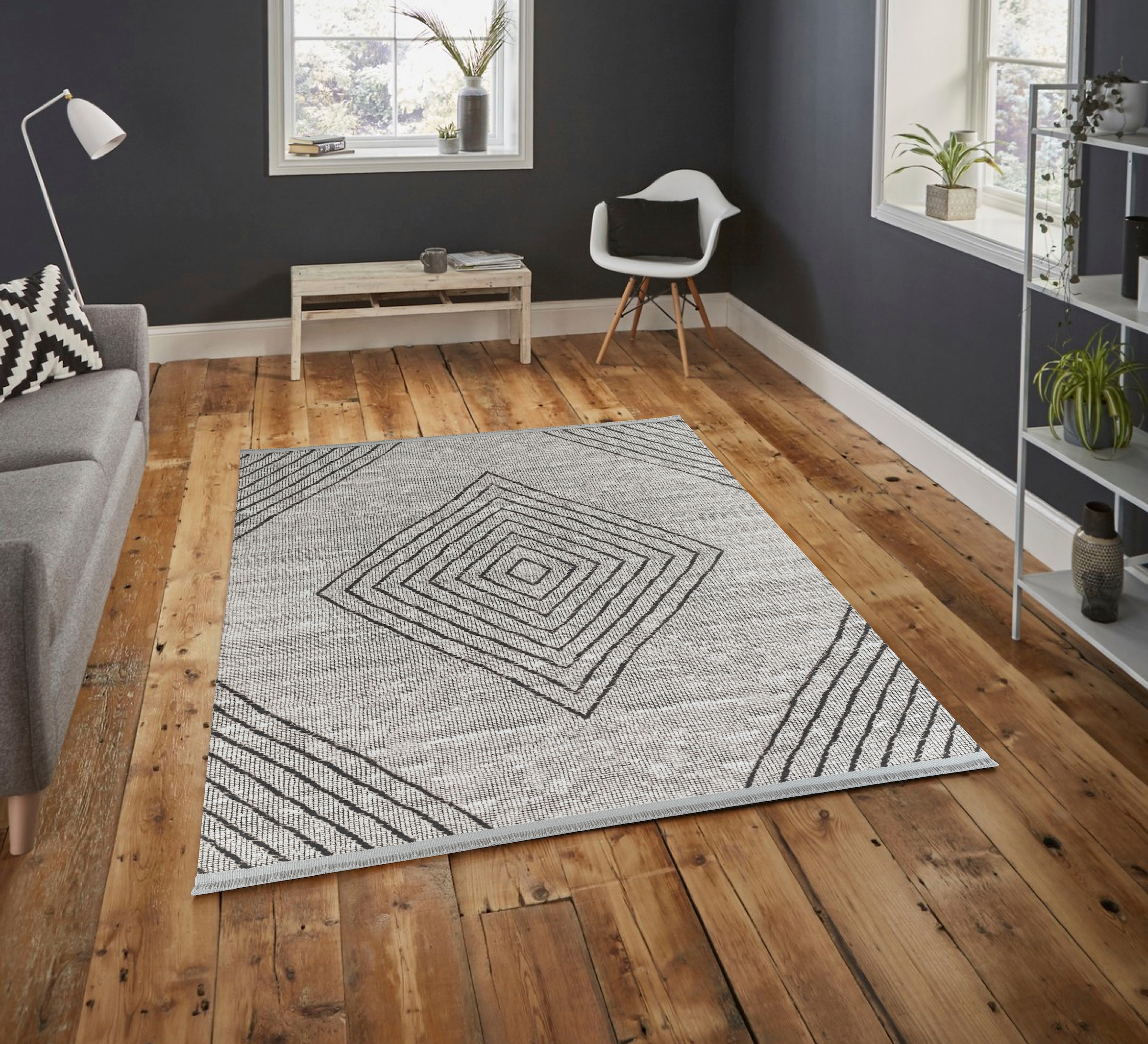 Sehrazat Teppich »EFE 1010«, rechteckig, 5 mm Höhe, Wohnzimmer, Flachwebteppich, Scandi Style