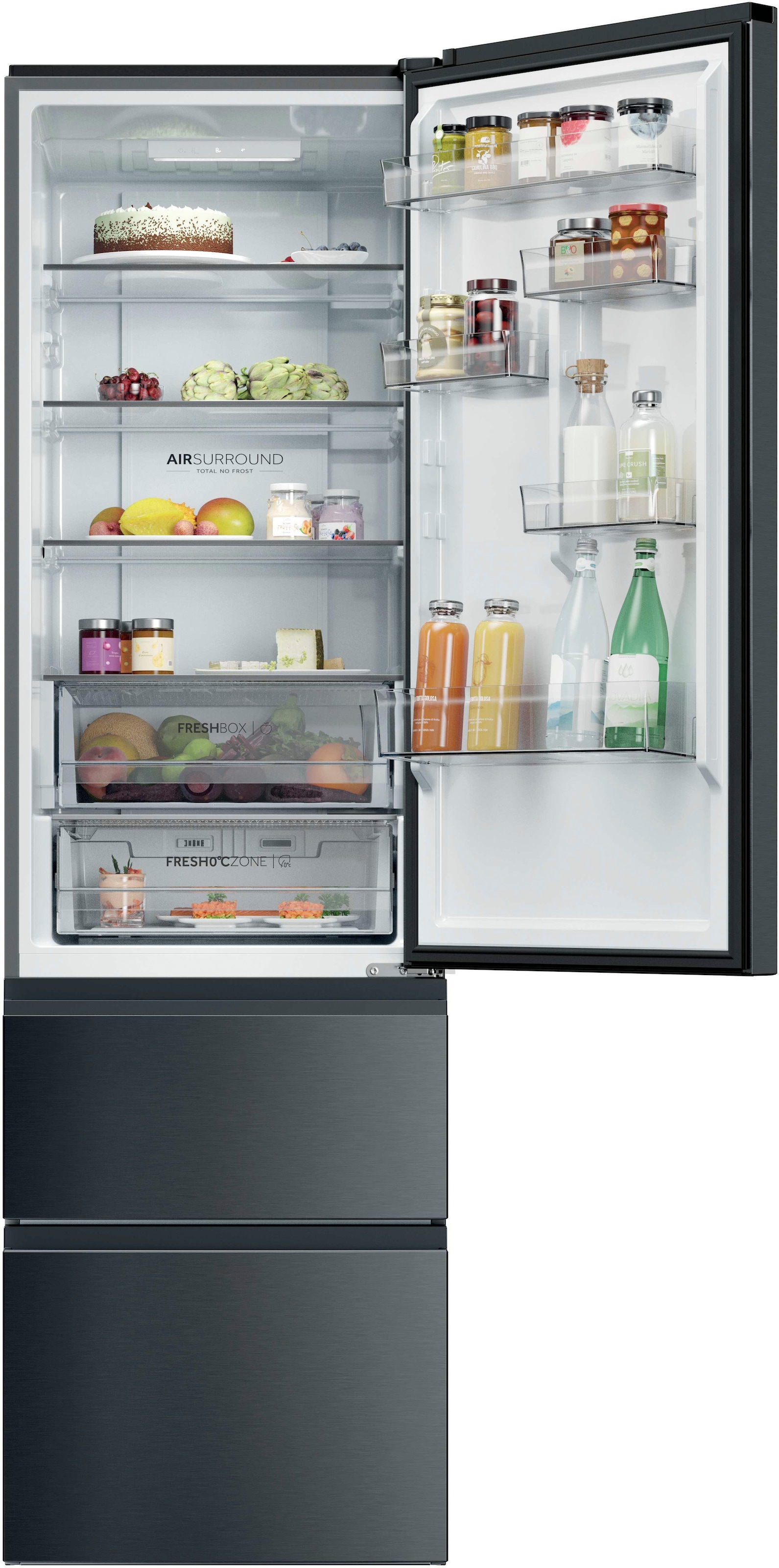 Haier Kühl-/Gefrierkombination Combi 3D 60 »HTR3620CNMP« 205 cm hoch 59,5 cm breit Easy Access-Gefrierschubladen: Alles schnell gefunden