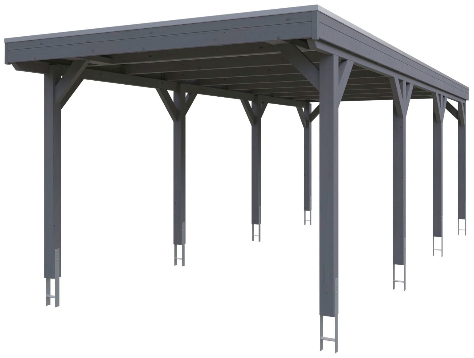 Skanholz Einzelcarport »Grunewald«, dunkelgrau, mit EPDM-Dach