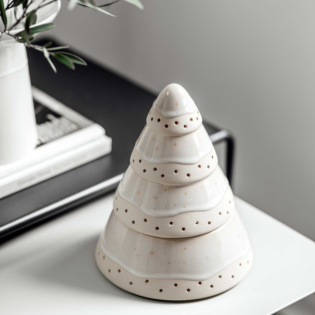 like. by Villeroy & Boch Weihnachtsfigur »Windlicht Baum Winter Glow ø 14,6 cm beige«
