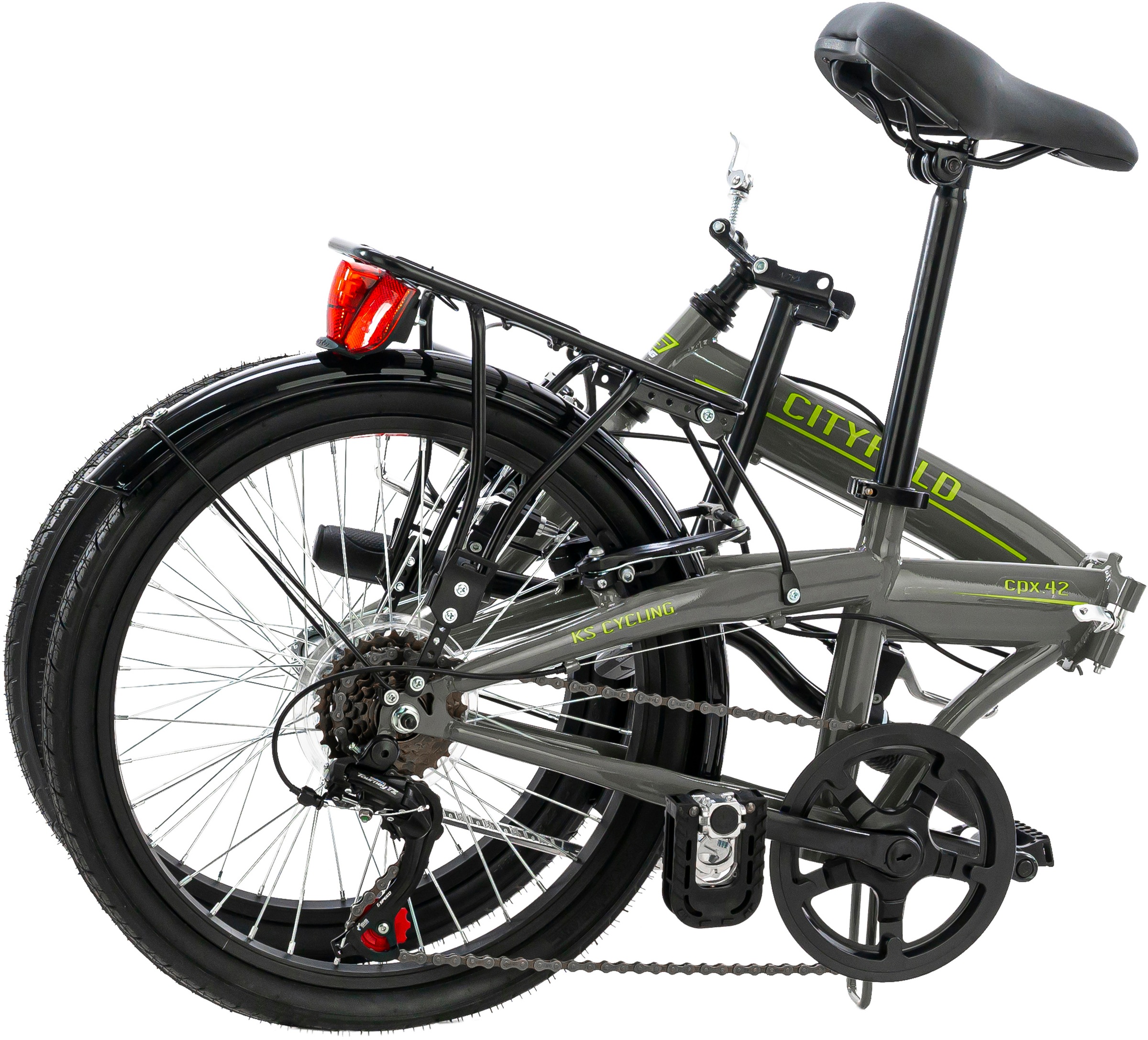 KS Cycling Faltrad »Cityfold«, 6 Gang, Shimano, Tourney Schaltwerk, Kettenschaltung, für Damen und Herren, Kettenschaltung