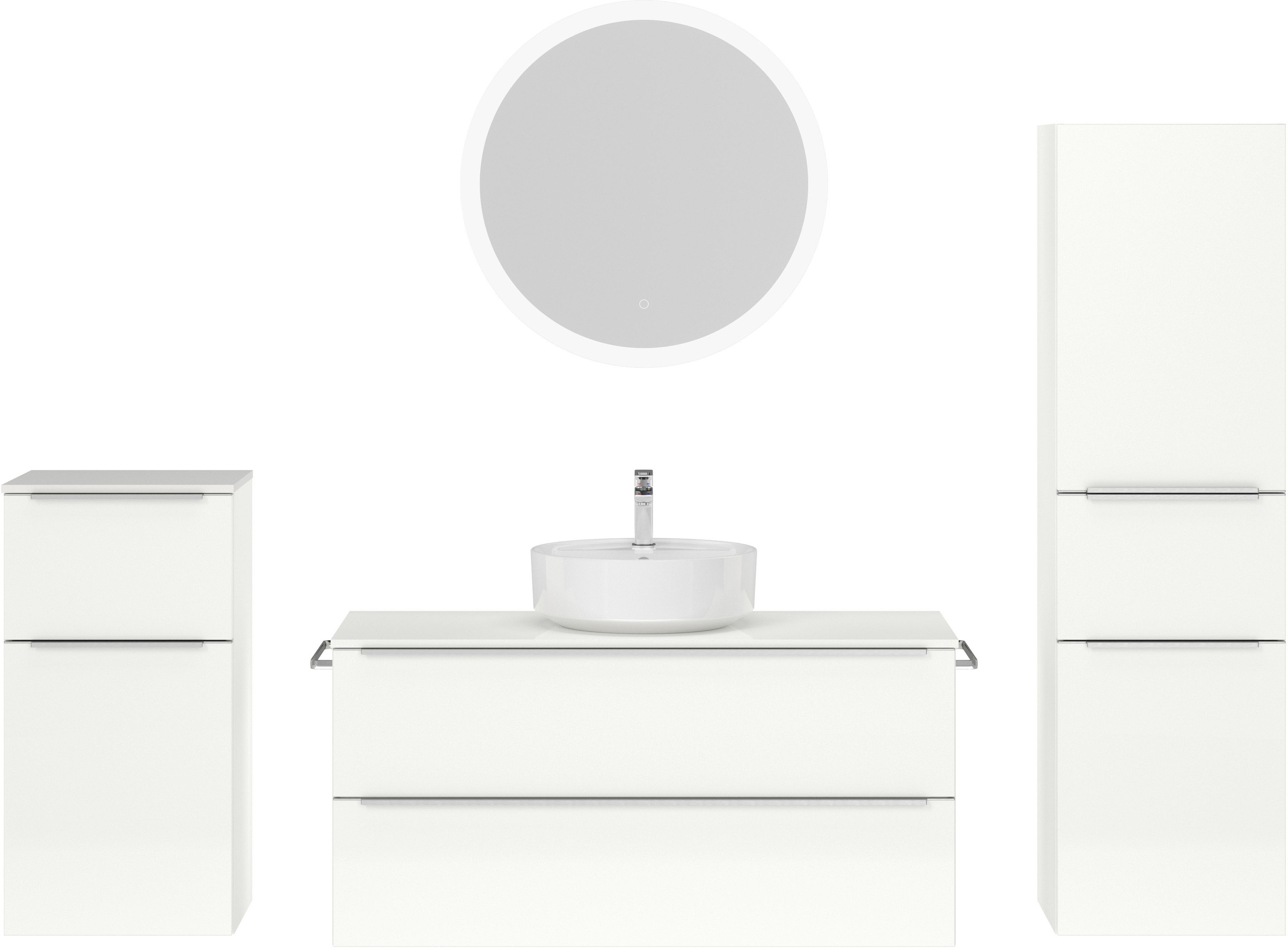 nobilia® Badmöbel-Set »Alvene« vormontiert, mit Soft-Close, 4 Stk. tlg. günstig online kaufen