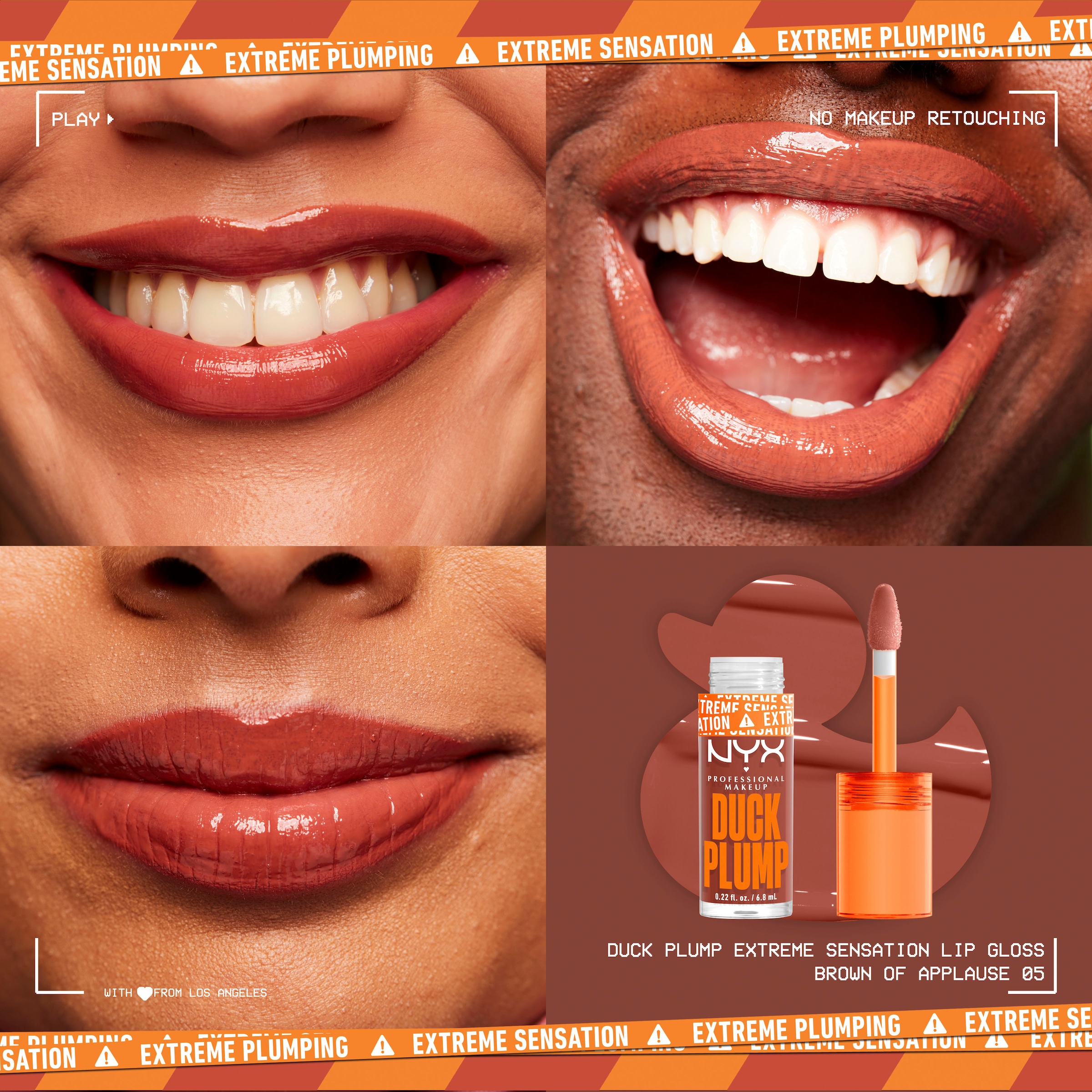 NYX Lipgloss »NYX Professional Makeup Duck Plump Brown of Applause«, mit Collagen