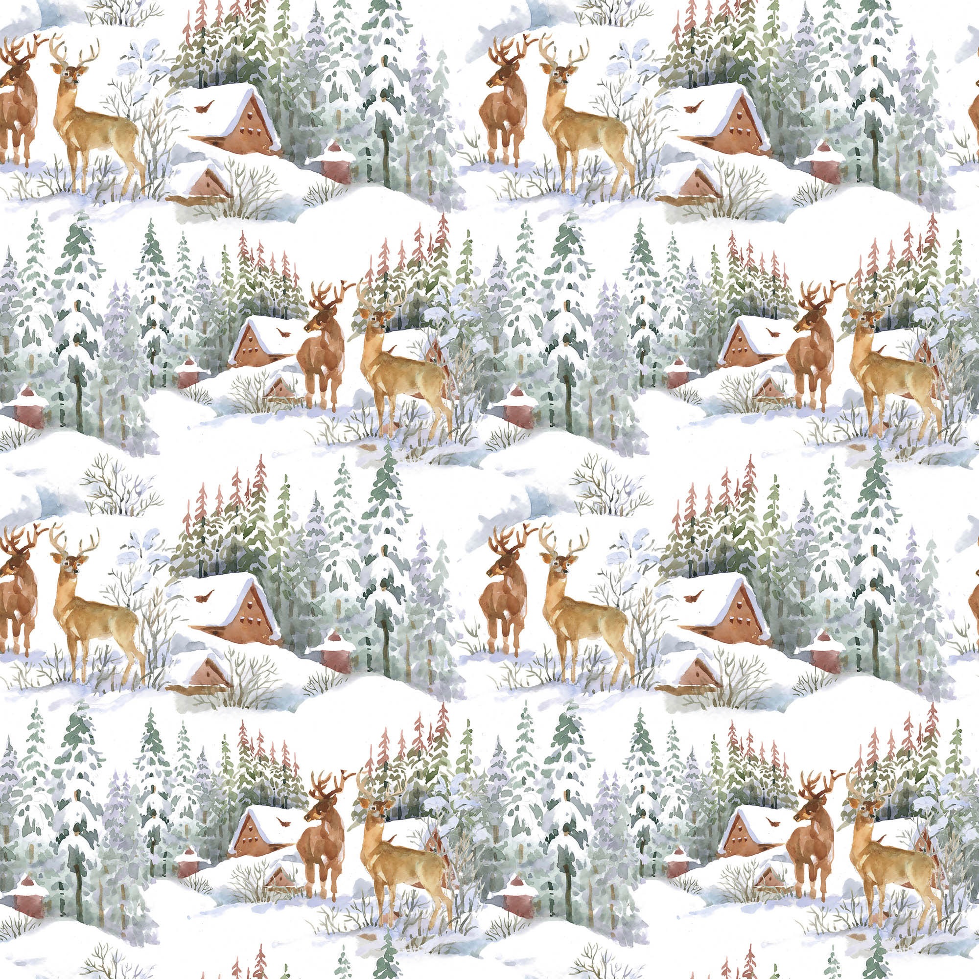 queence Dekokissen »Fabian«, Kissenhülle,Winterlandschaft,Rehe,Schnee,Winterlich,Festlich,Natur
