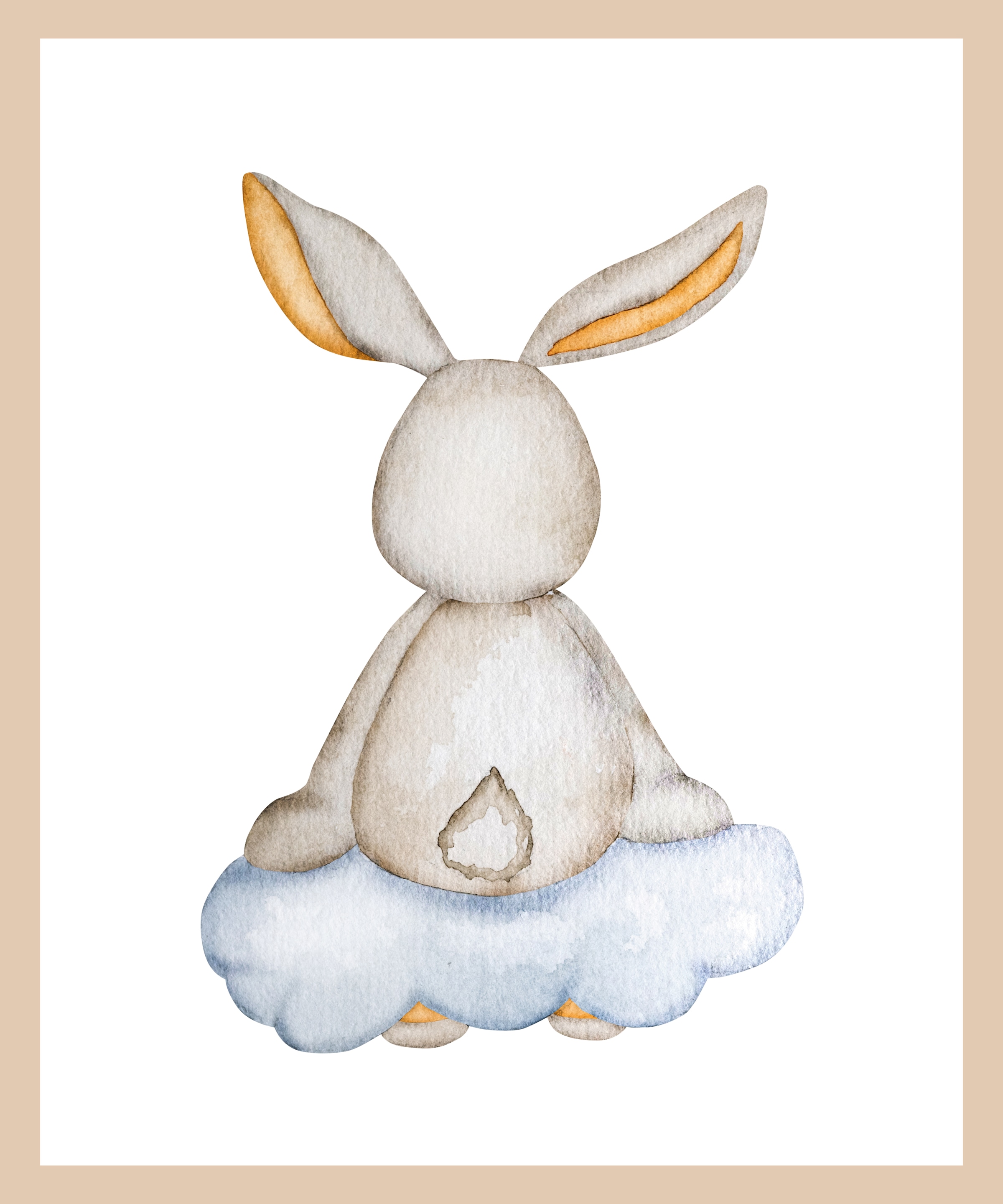 Lüttenhütt Poster »Hase auf Wolke«, Fantasy-Hase-Hasen-Tiere, (1 St.), HD Premium Druck