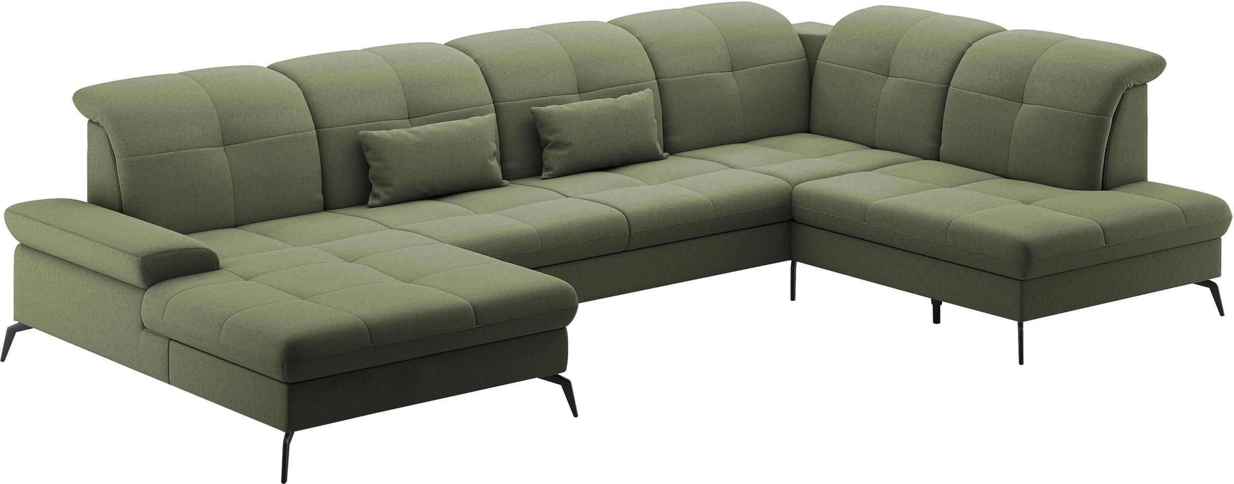 sit&more Wohnlandschaft »Amica, U-Form, inkl. Sitztiefenverstellung und Armteilverstellung«, wahlweise mit Kopfteilverstellung, Bettfunktion und Bettkasten