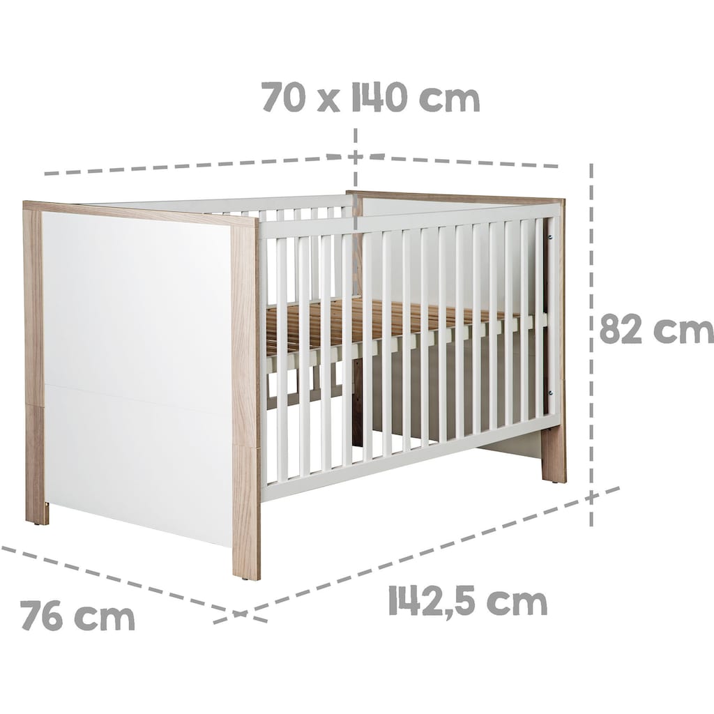 roba® Babymöbel-Set »Olaf«, (Spar-Set, 2 St., Kinderbett, Wickelkommode)