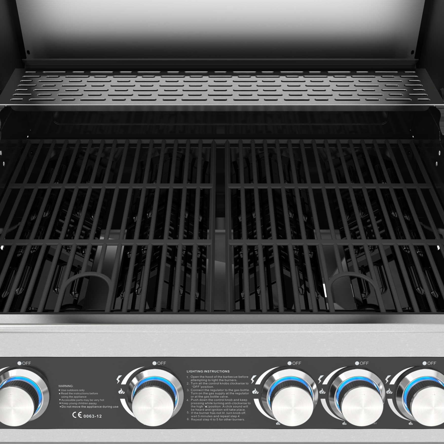 El Fuego Gasgrill »Columbia«, mit Glassichtfenster im Deckel