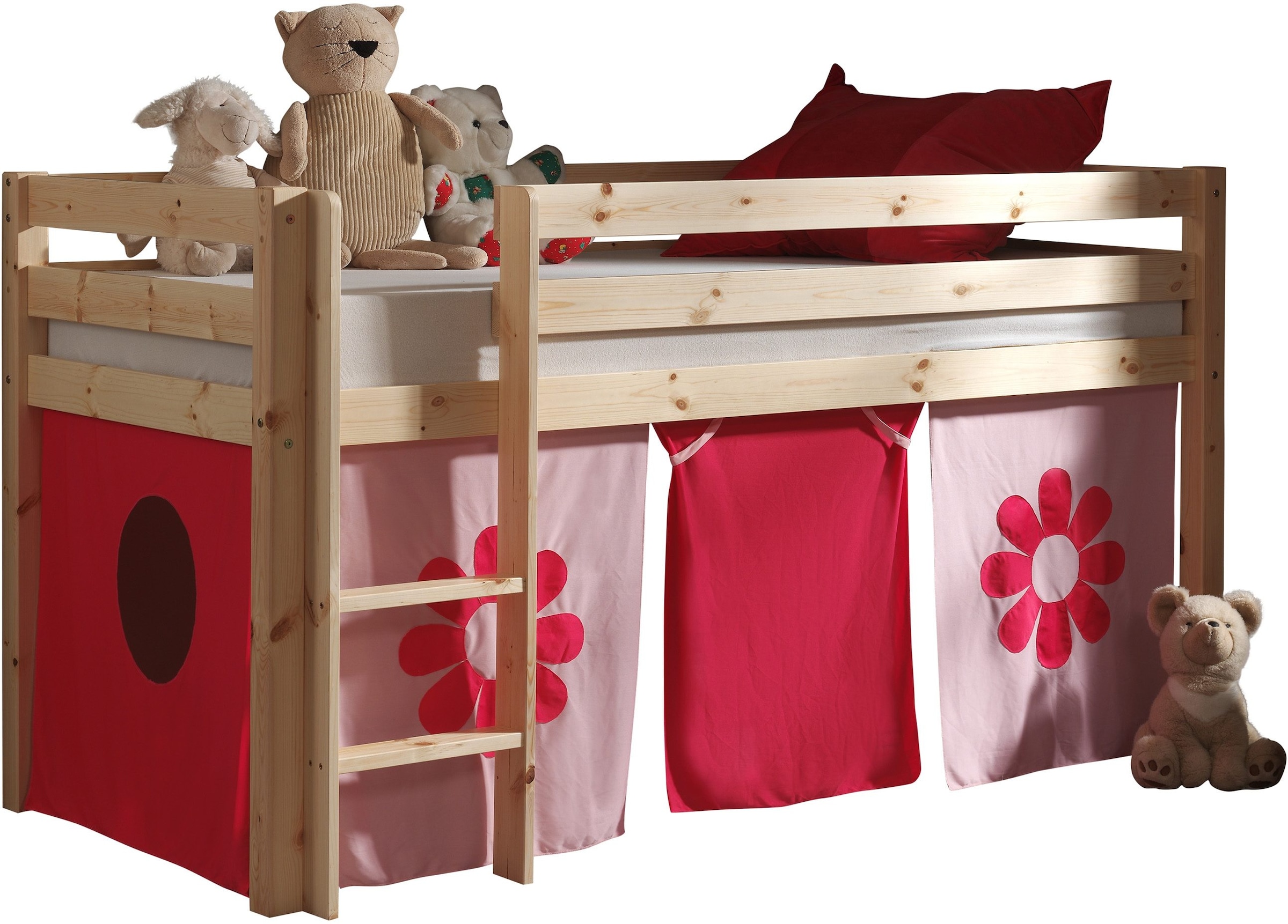Vipack Hochbett "Pino, Kiefer massiv, Made in Europe, inkl. Rolllattenrost günstig online kaufen