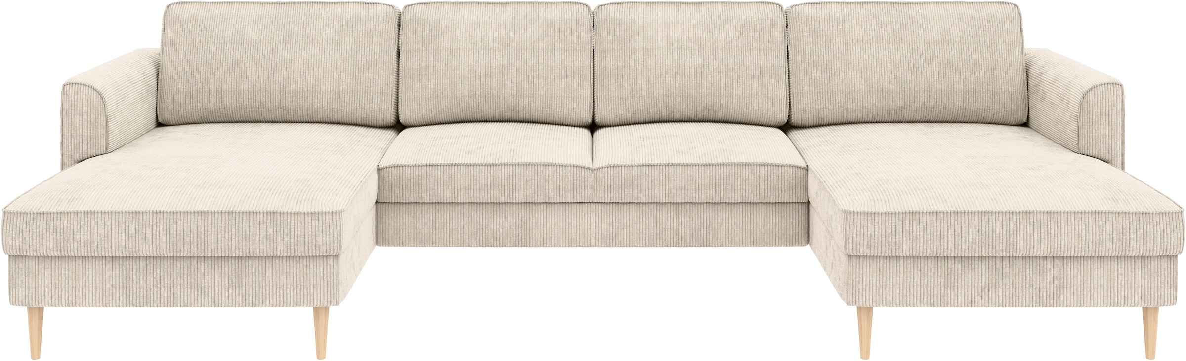 Home affaire Wohnlandschaft »Booster Couch wahlweise mit Schlaffunktion und Bettkasten-auch in Cord«, Sofa in U-Form, Breite 305 cm
