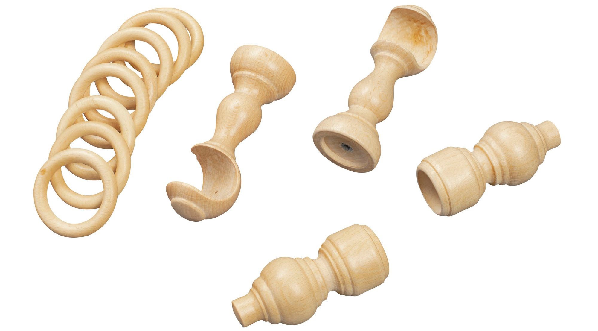 SN DECO GROUP Gardinenstange »Filigrano«, 1 läufig-läufig, Fixmaß, 28 mm, Holz, verschiedene Längen und Farben, Komplettset