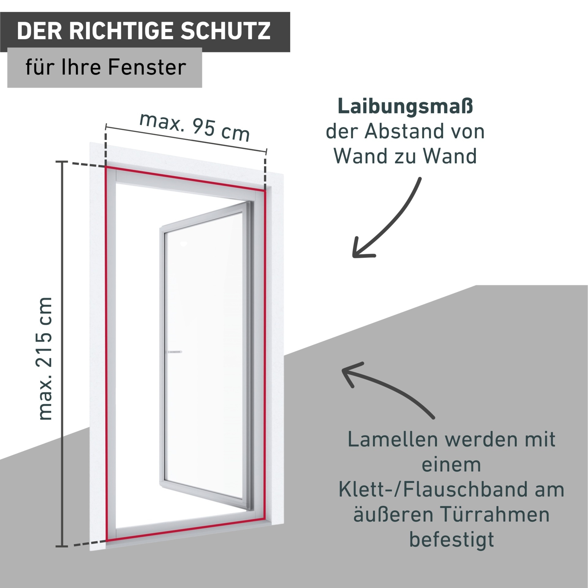 Windhager Insektenschutz-Vorhang »RHINO IS, Türvorhang mit Magnetverschluss für Balkon- und Terrassetür« Fliegengitter-Vorhang Magnet, Gewebe 95 x 215 cm, anthrazit