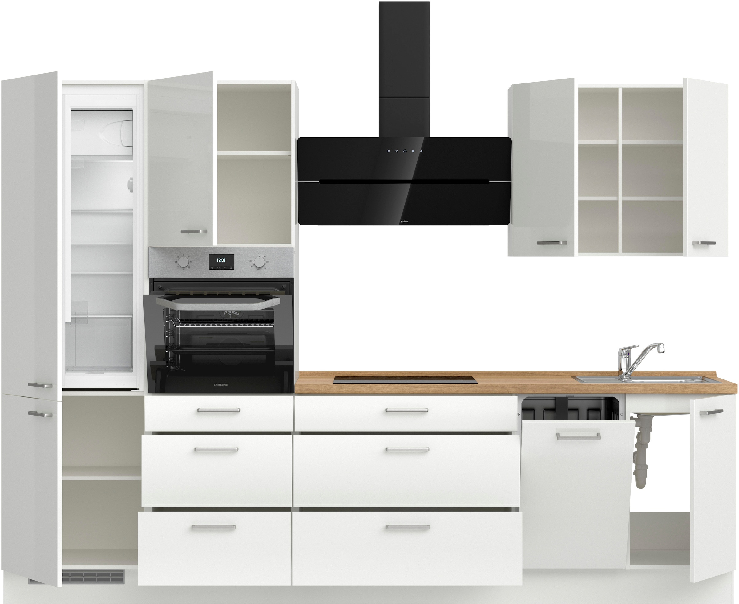 nobilia® Küchenzeile »"Flash II"«, vormontiert, Ausrichtung wählbar, Breite 300 cm, wahlw. mit E-Geräten